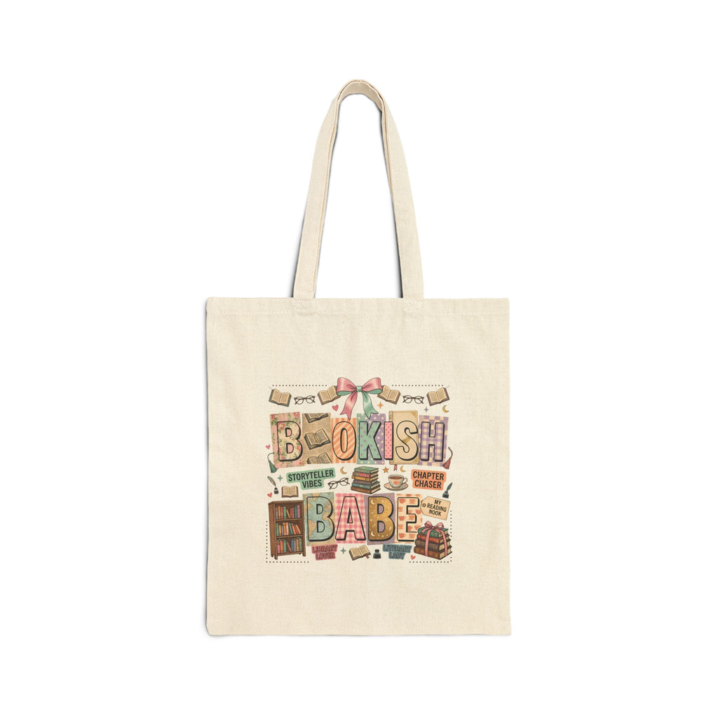 Bookish Babe Tote Bag — Cute Vintage Book Lover Canvas Tote