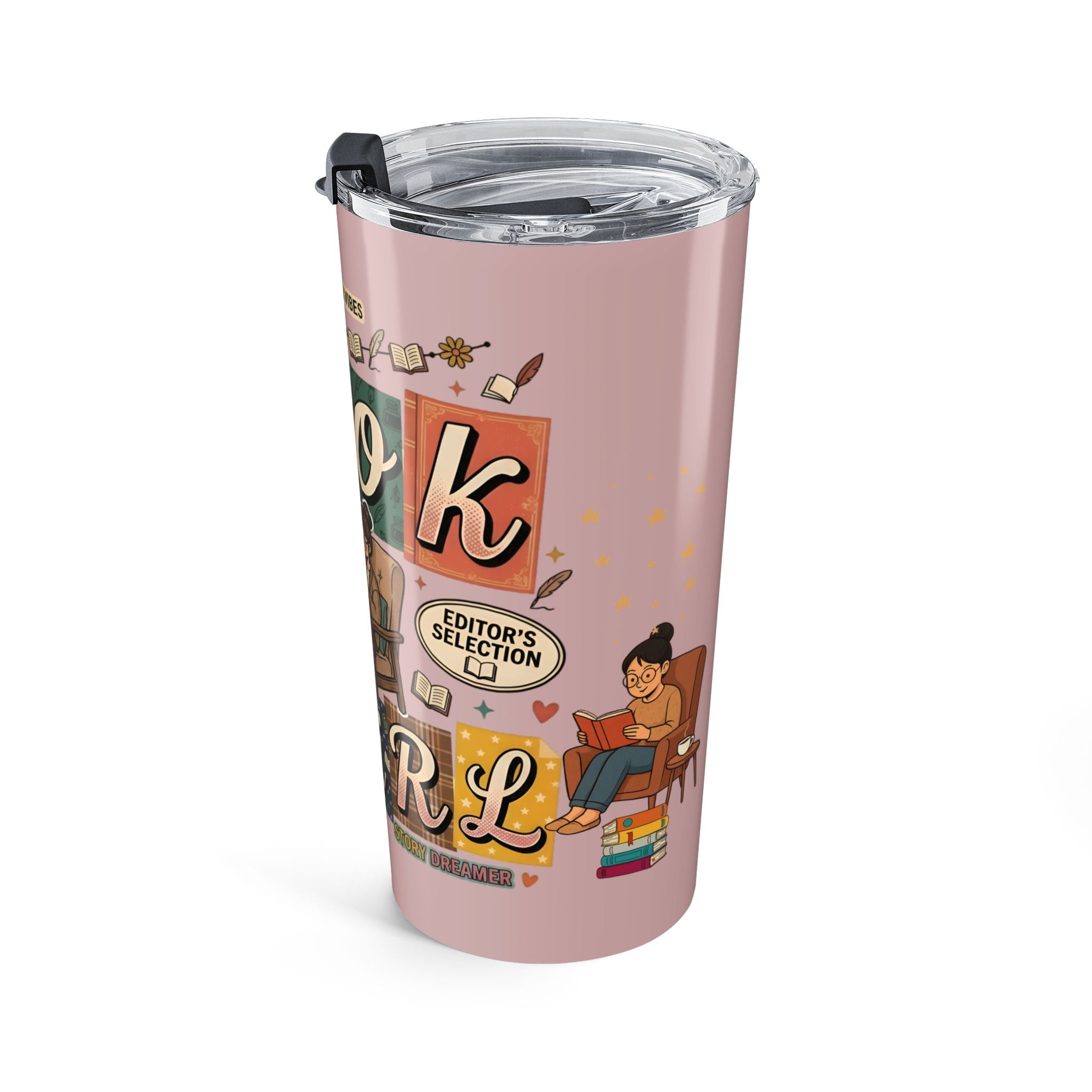 Book Girl 20oz Tumbler - Pink Cozy Reading Travel Mug