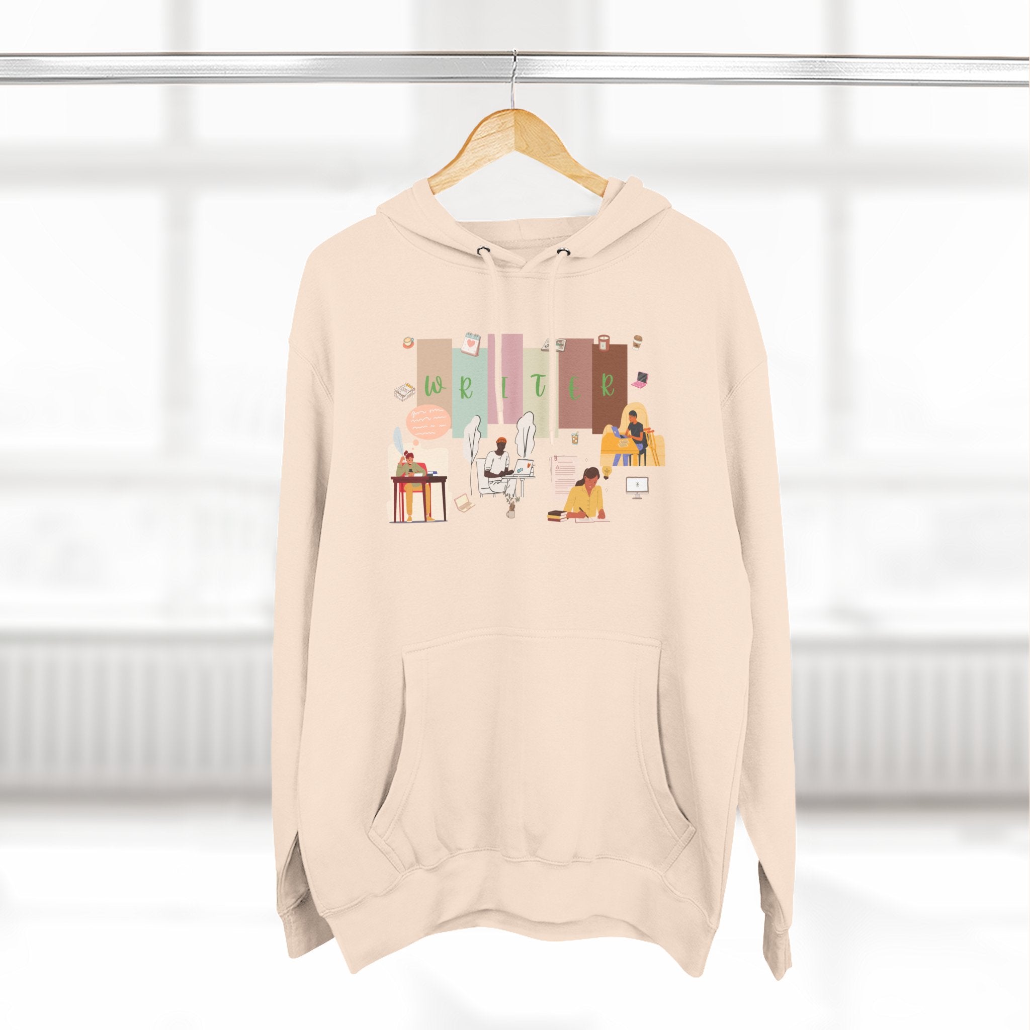 Writer Hoodie — Cozy Typewriter & Notebook Literary Sweatshirt