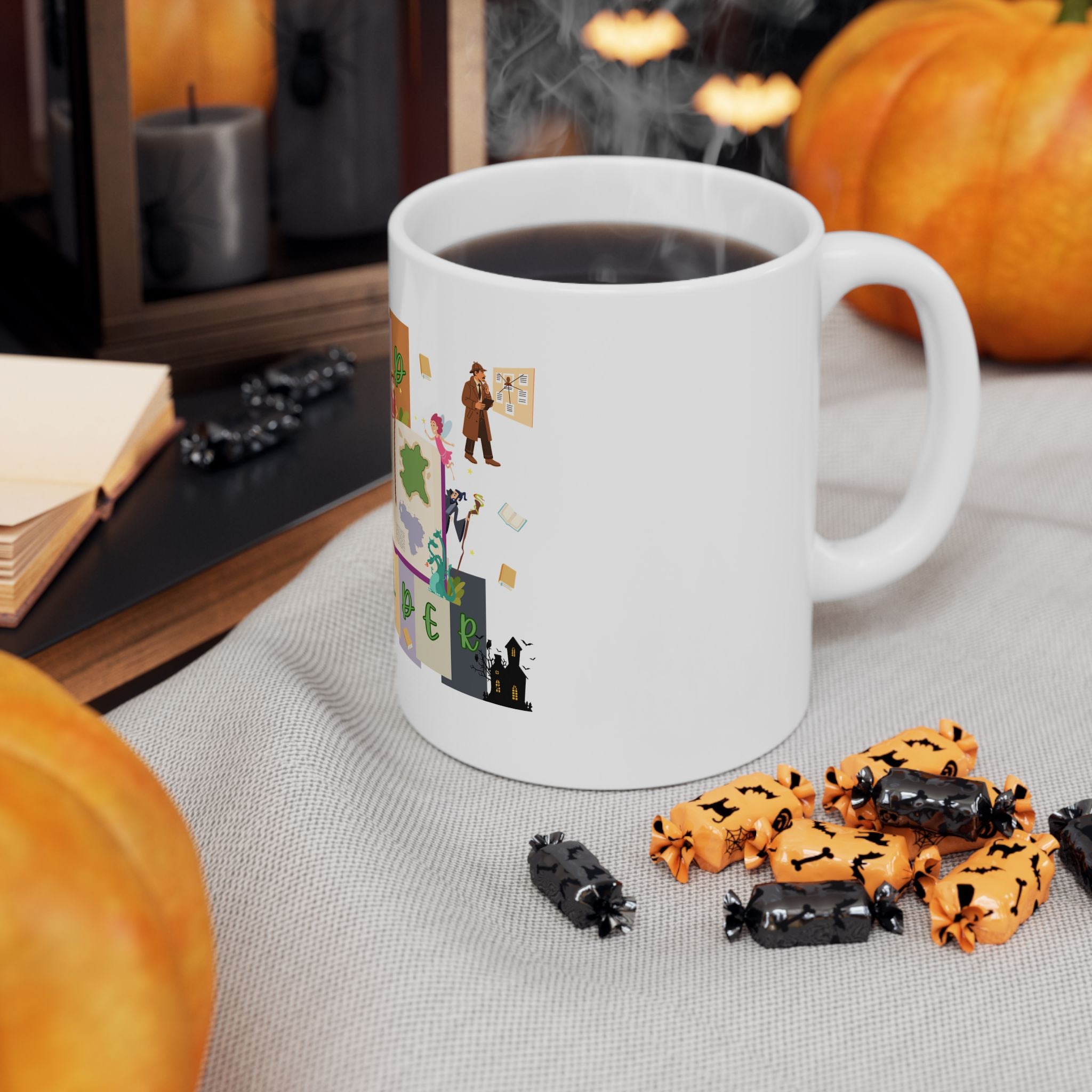 World Builder Ceramic Mug — Illustrated Travel & Creativity Design (11oz, 15oz)