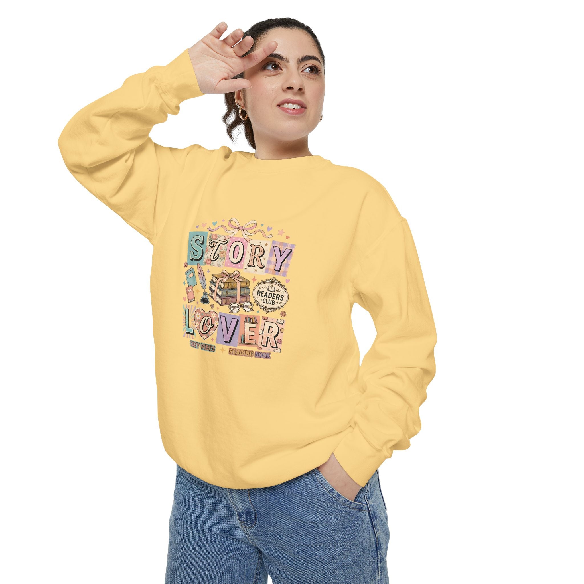 Story Lover Sweatshirt — Vintage Bookish Graphic Pullover for Readers