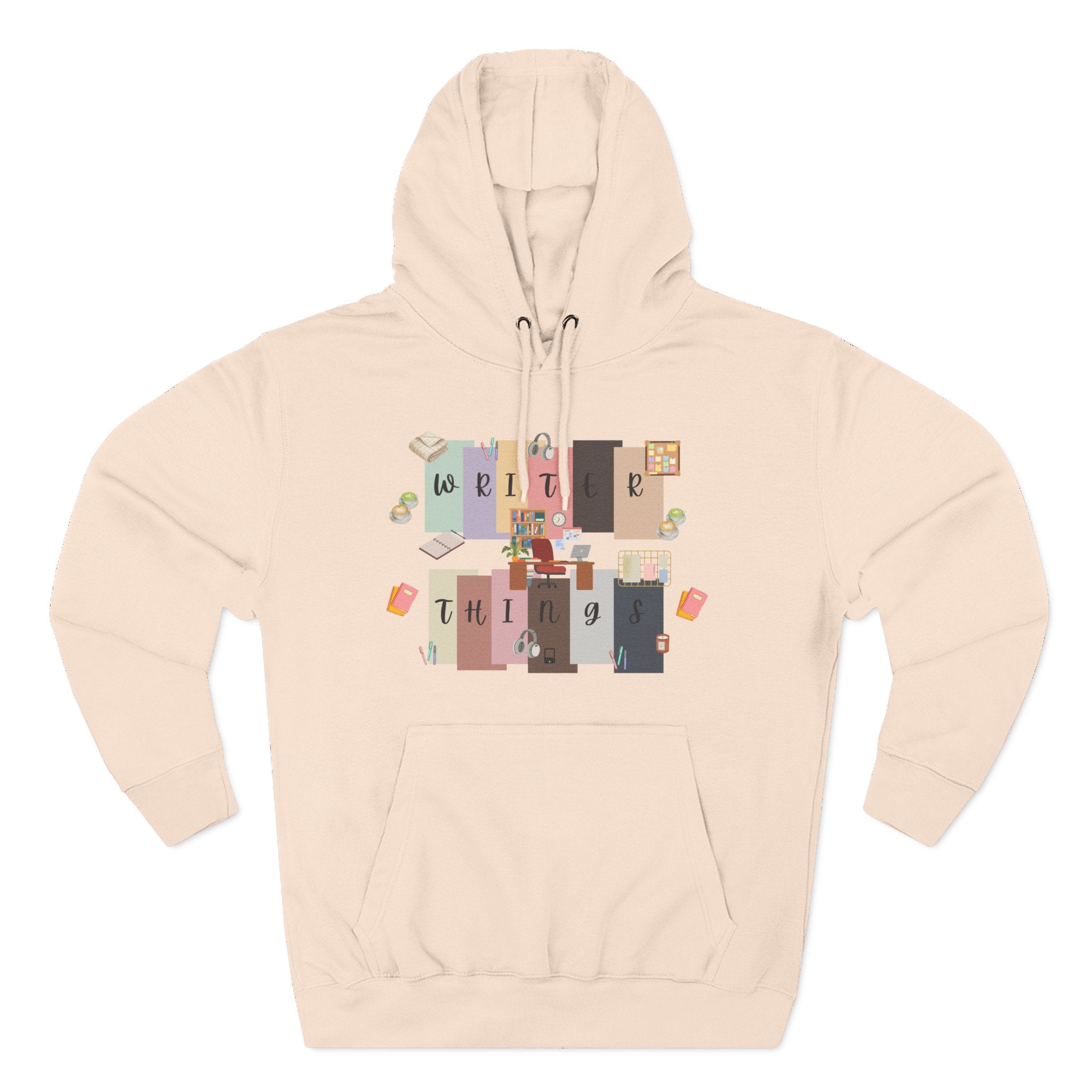 Writer Hoodie — Retro Collage Graphic "Writer Things" Comfort Pullover