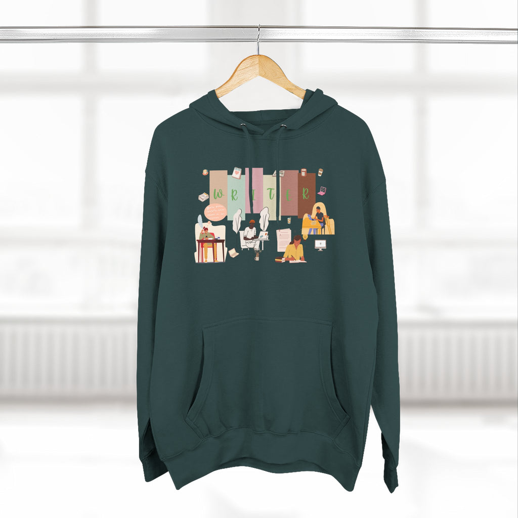 Writer Hoodie — Cozy Typewriter & Notebook Literary Sweatshirt