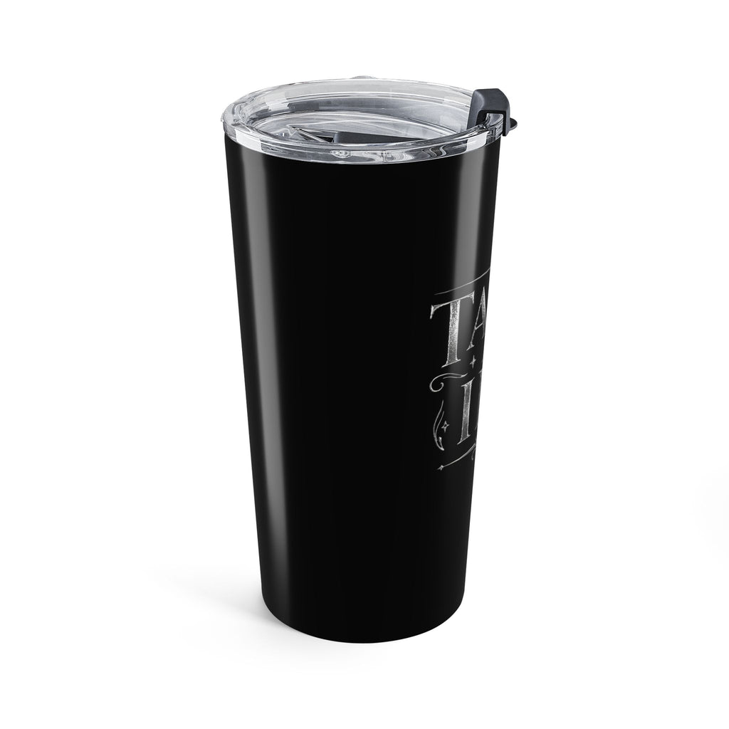 Tumbler — Grey 20oz Insulated Travel Cup with "Tales & Ink" Script