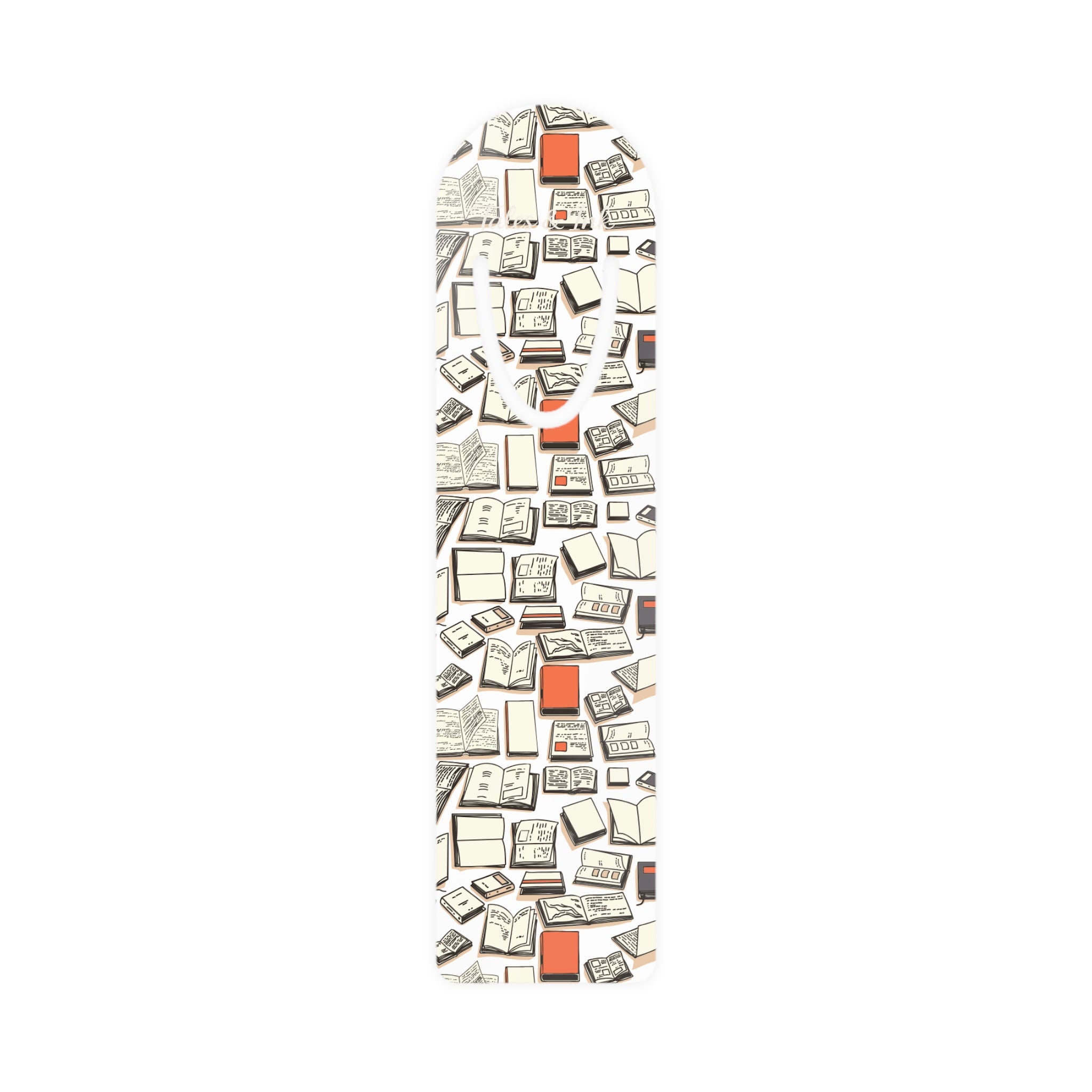 Vintage Books Metal Bookmark — Illustrated Stacked Books Pattern