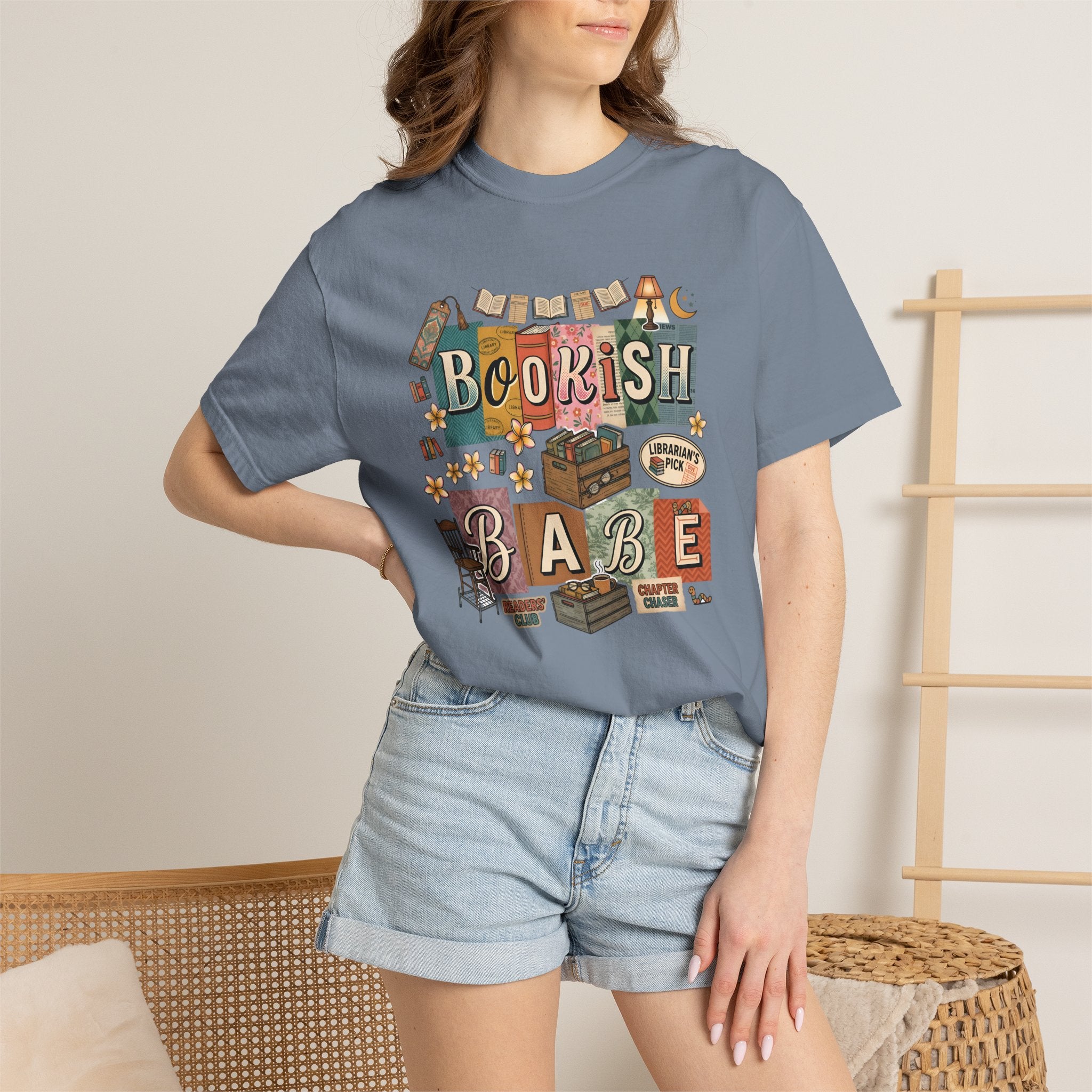 Bookish Babe T-Shirt — Cute Vintage Reading Graphic Tee for Book Lovers