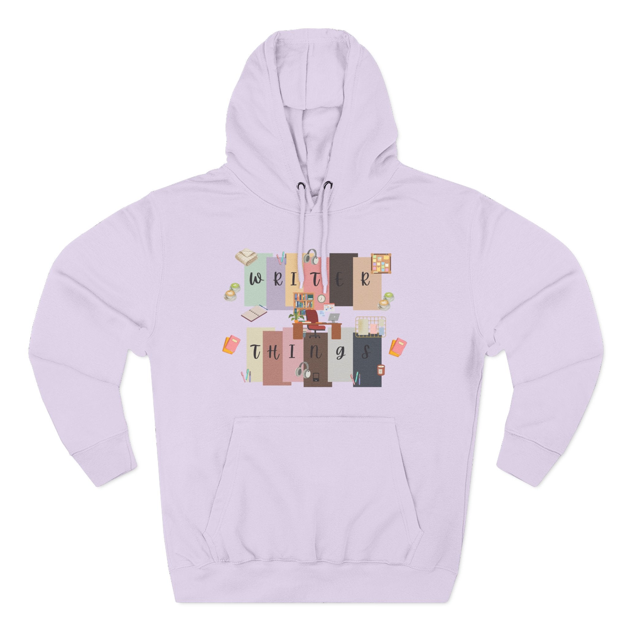 Writer Hoodie — Retro Collage Graphic "Writer Things" Comfort Pullover