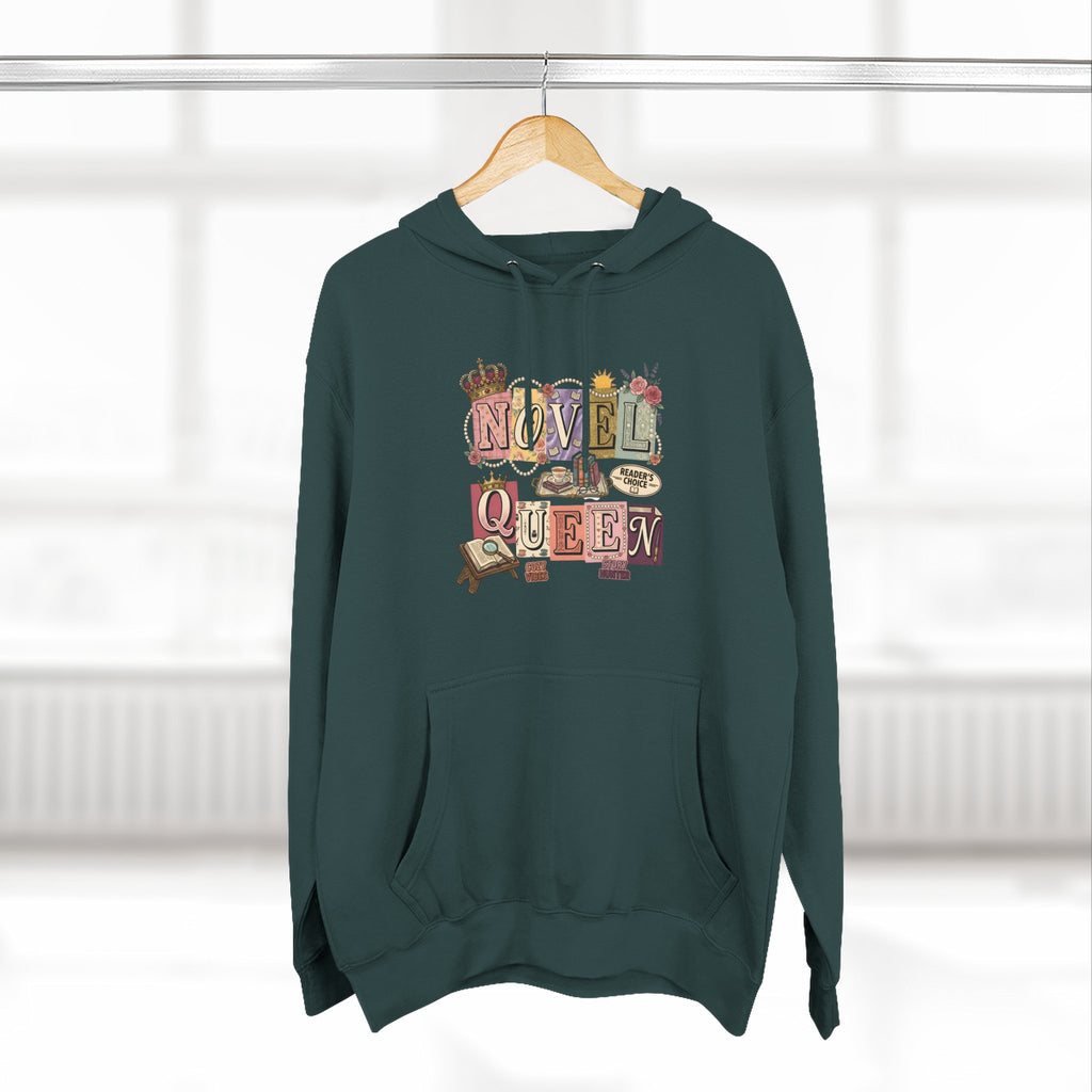 Novel Queen Hoodie — Vintage Book Lover Graphic Pullover