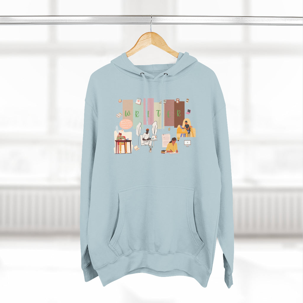 Writer Hoodie — Cozy Typewriter & Notebook Literary Sweatshirt