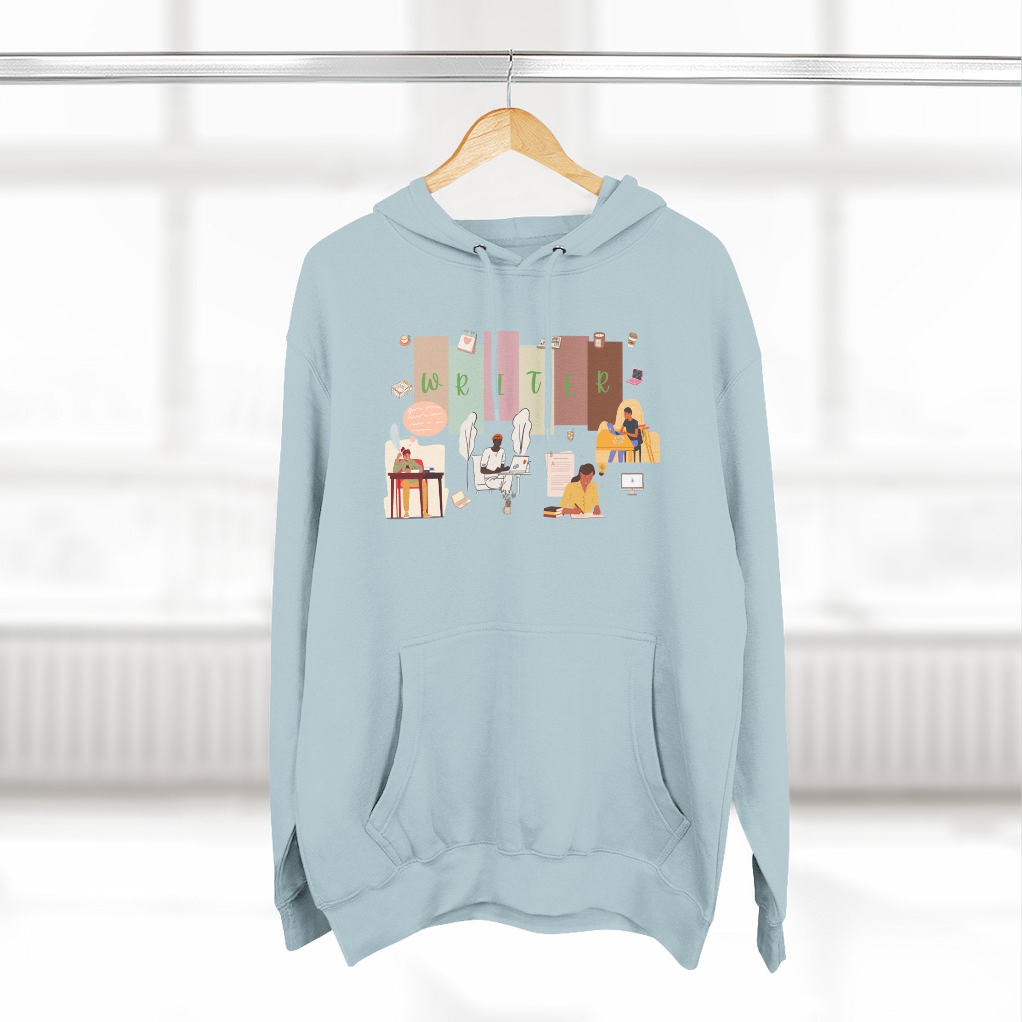 Writer Hoodie — Cozy Typewriter & Notebook Literary Sweatshirt