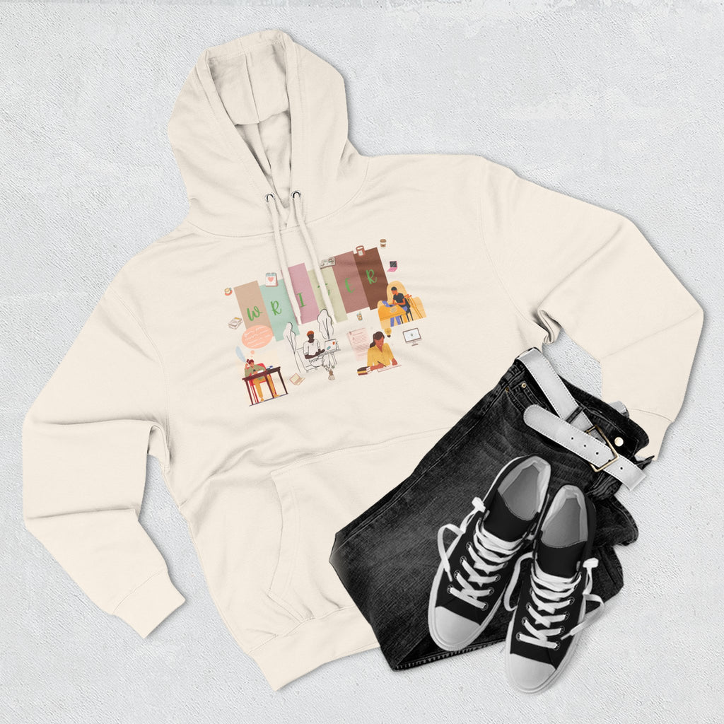 Writer Hoodie — Cozy Typewriter & Notebook Literary Sweatshirt