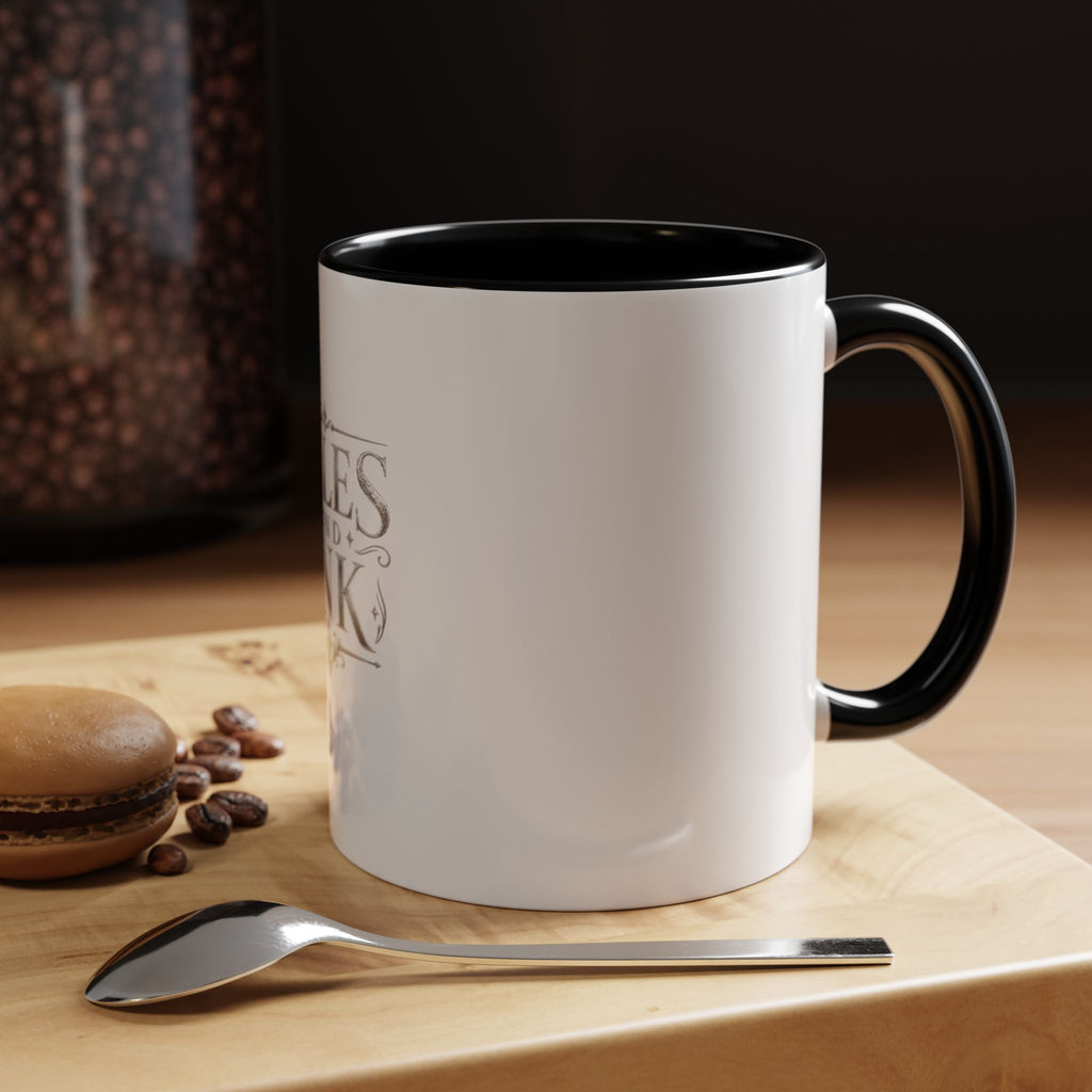 Tales & Ink Accent Coffee Mug — Literary Script 11/15oz