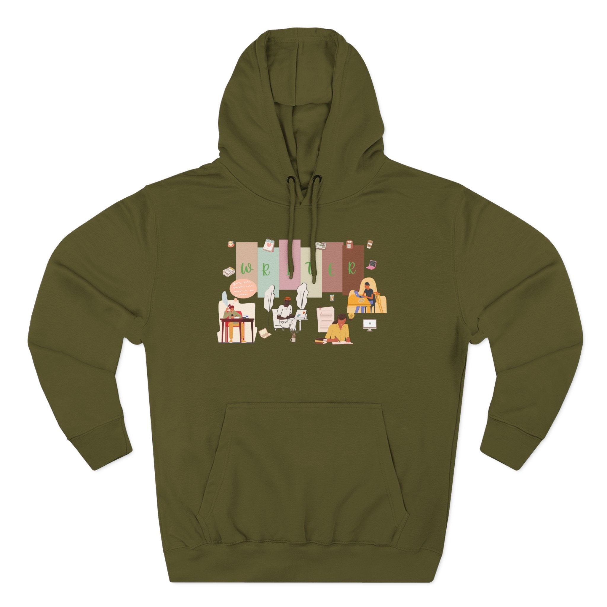 Writer Hoodie — Cozy Typewriter & Notebook Literary Sweatshirt