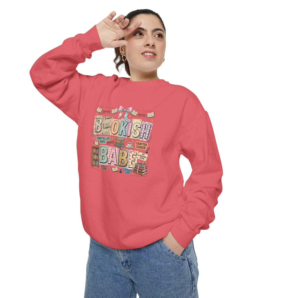 Bookish Babe Sweatshirt — Cute Pastel Reading Graphic Crewneck