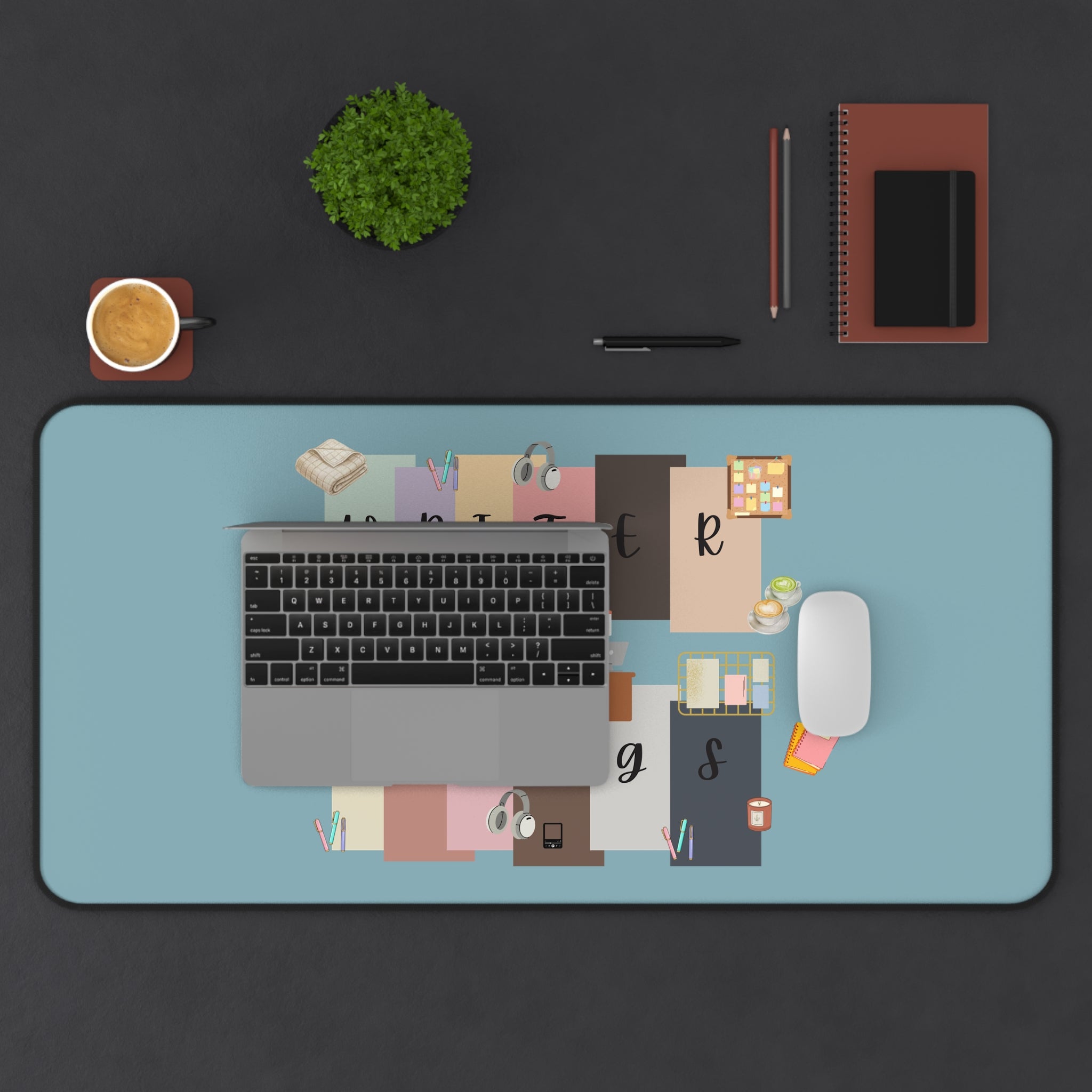 Writer Things Desk Mat — Cozy Pastel Writing Desk Mousepad