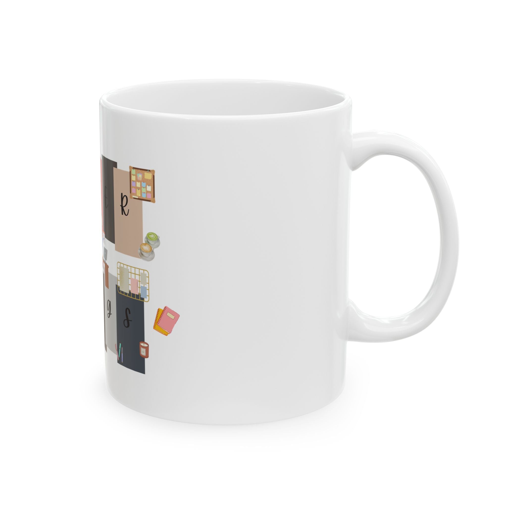 Writer Things Ceramic Mug — Cute Cozy Desk Illustration (11oz, 15oz)