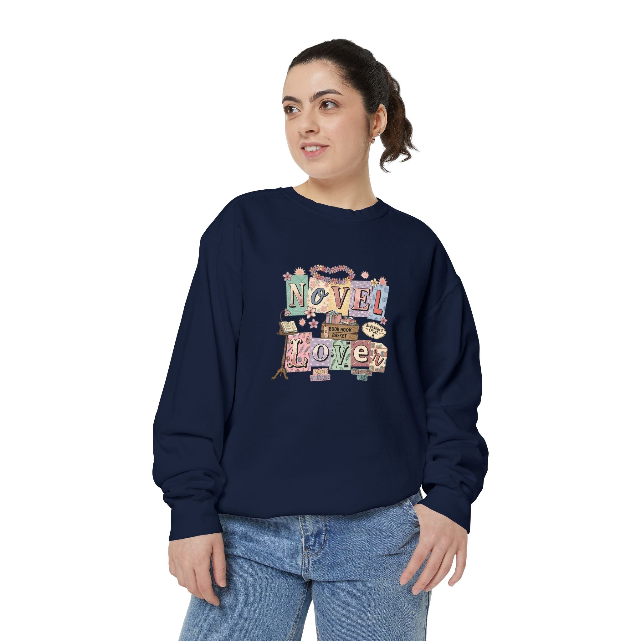 Novel Lover Sweatshirt — Cozy Bookish Graphic Pullover