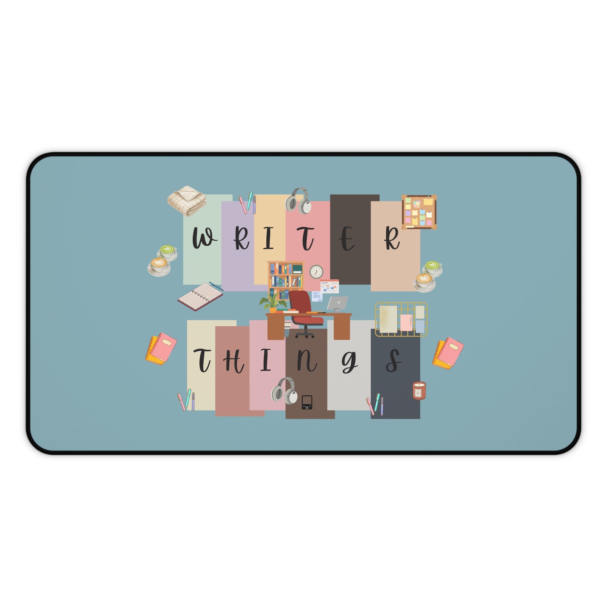 Writer Things Desk Mat — Cozy Pastel Writing Desk Mousepad