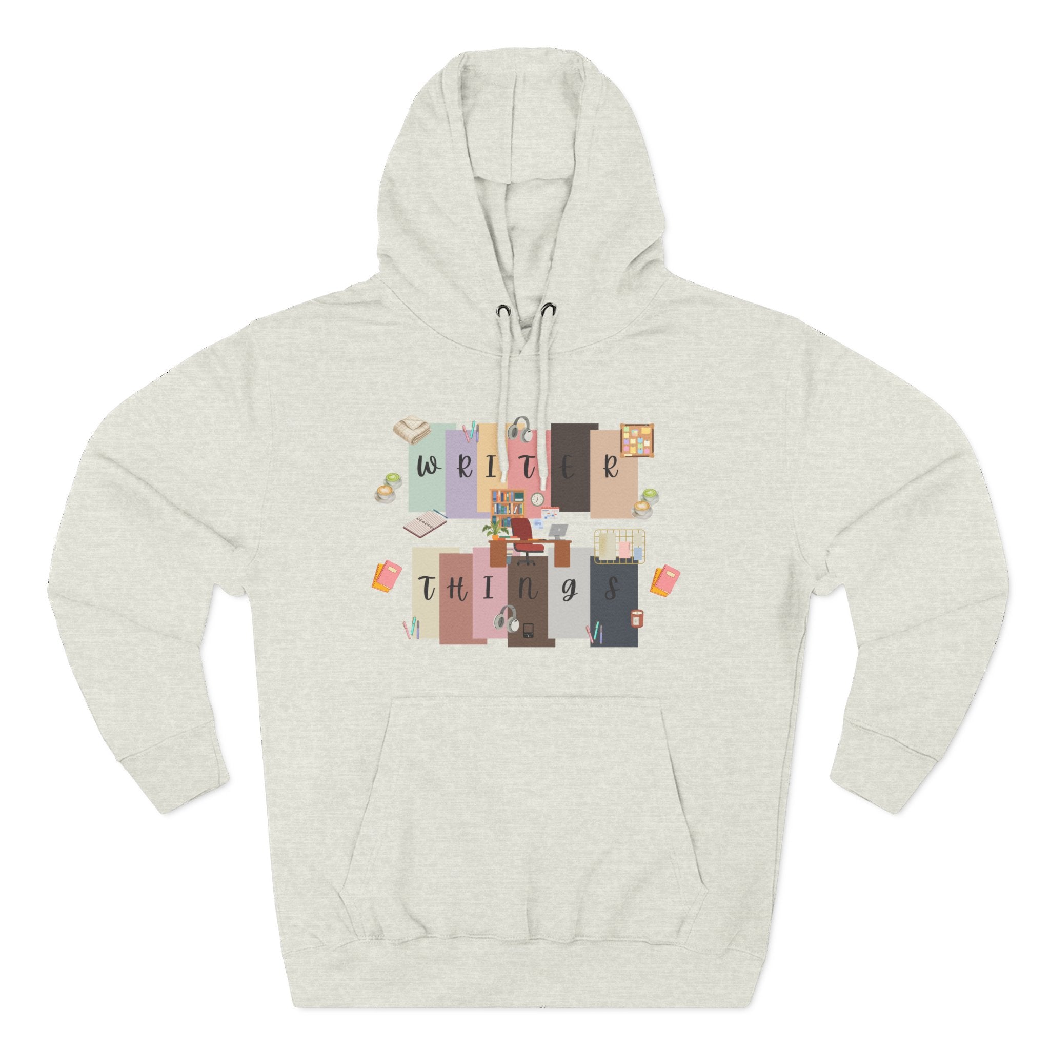 Writer Hoodie — Retro Collage Graphic "Writer Things" Comfort Pullover