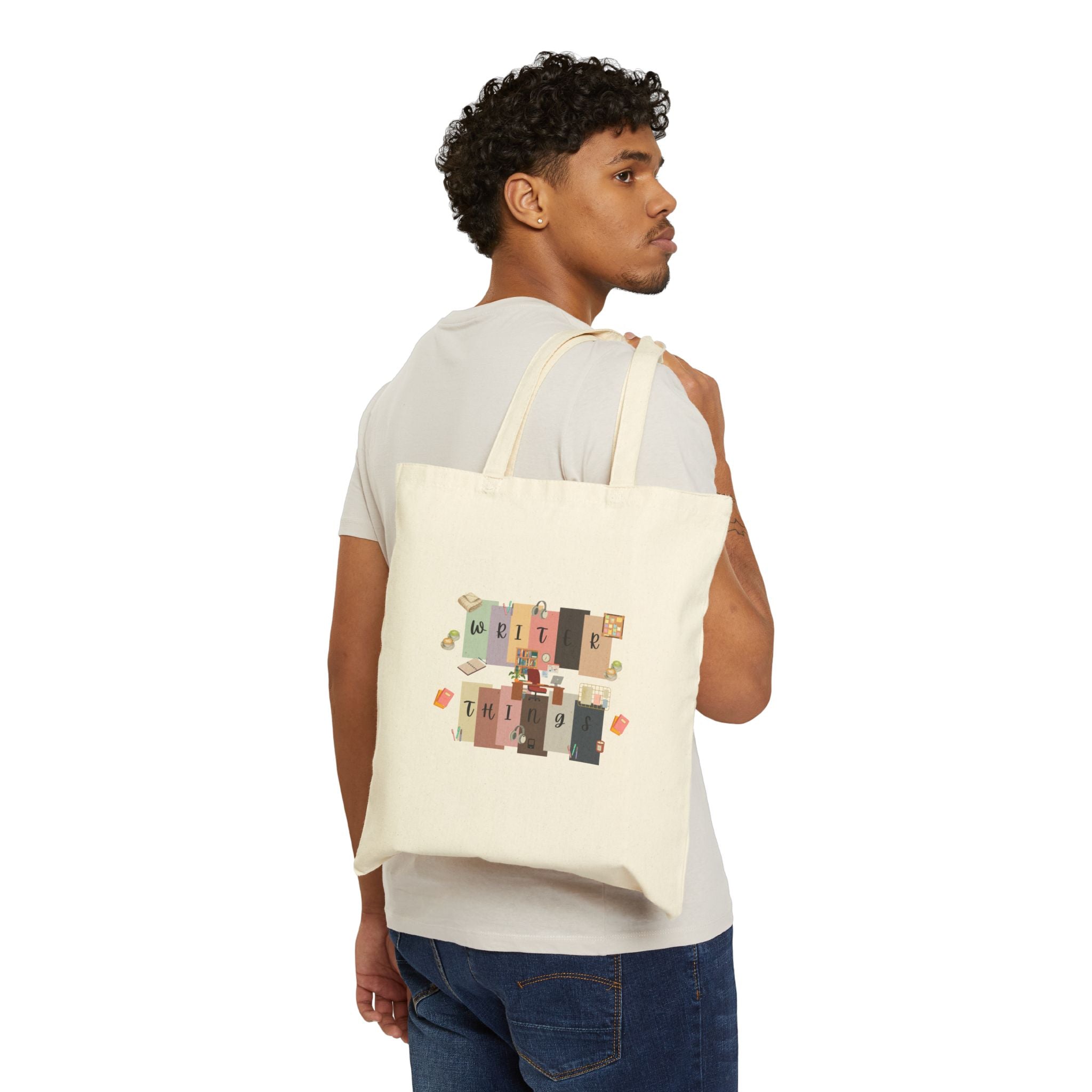 Tote Bag — Vintage Collage 'Writer Things' Canvas Tote