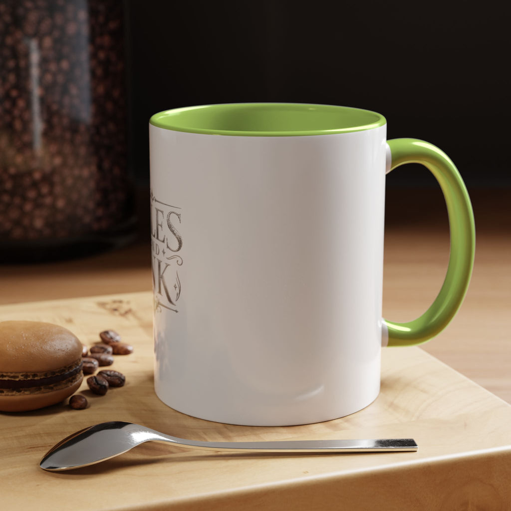 Tales & Ink Accent Coffee Mug — Literary Script 11/15oz