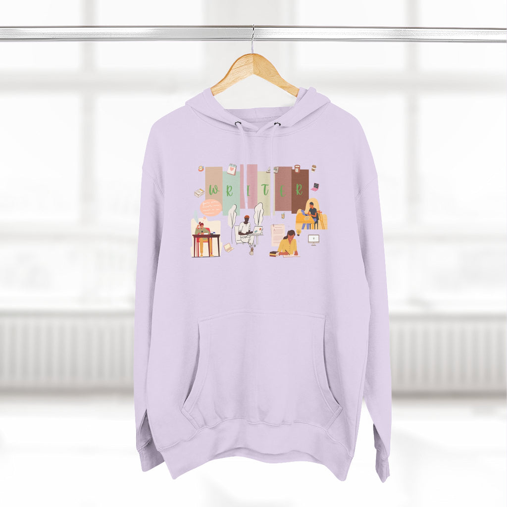 Writer Hoodie — Cozy Typewriter & Notebook Literary Sweatshirt