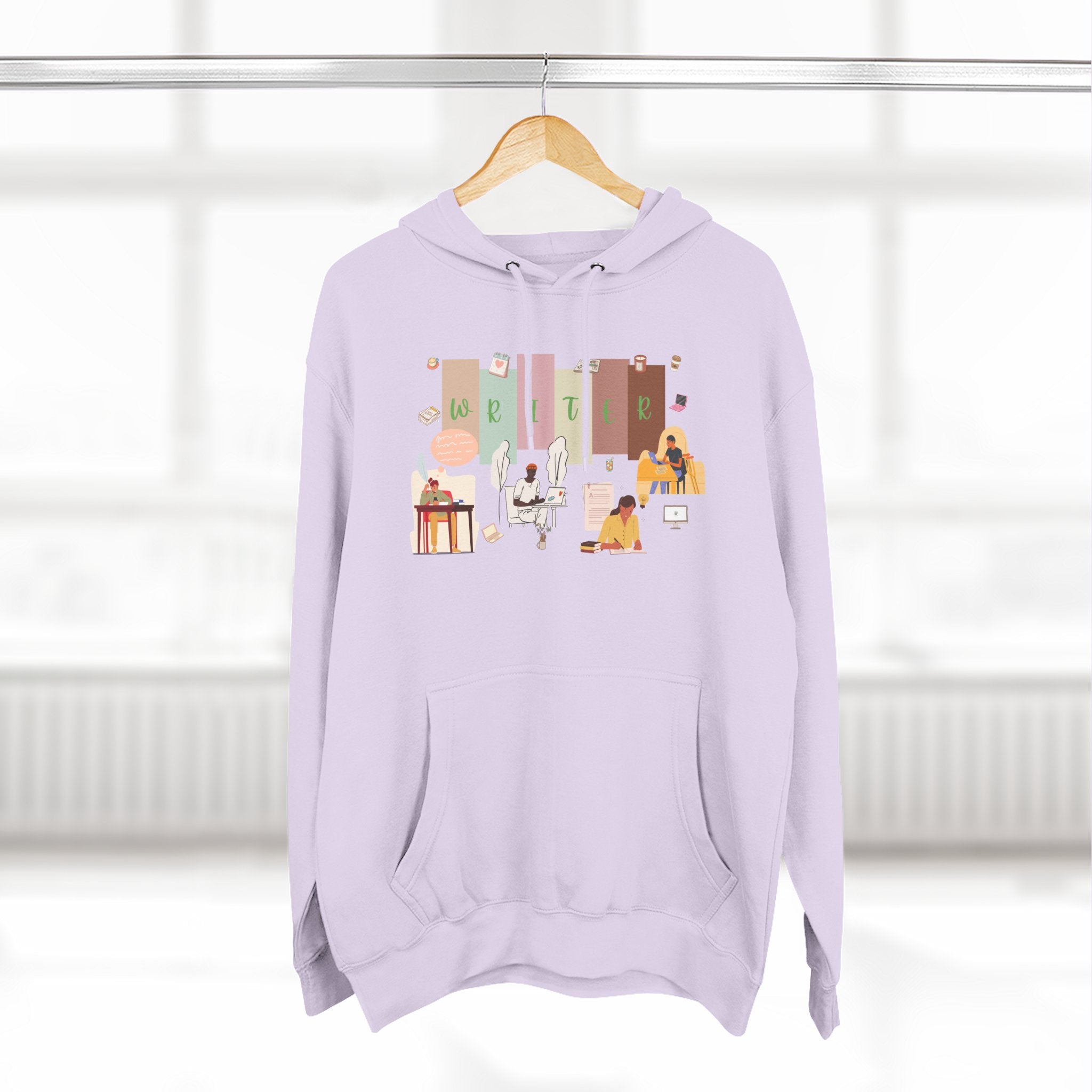 Writer Hoodie — Cozy Typewriter & Notebook Literary Sweatshirt