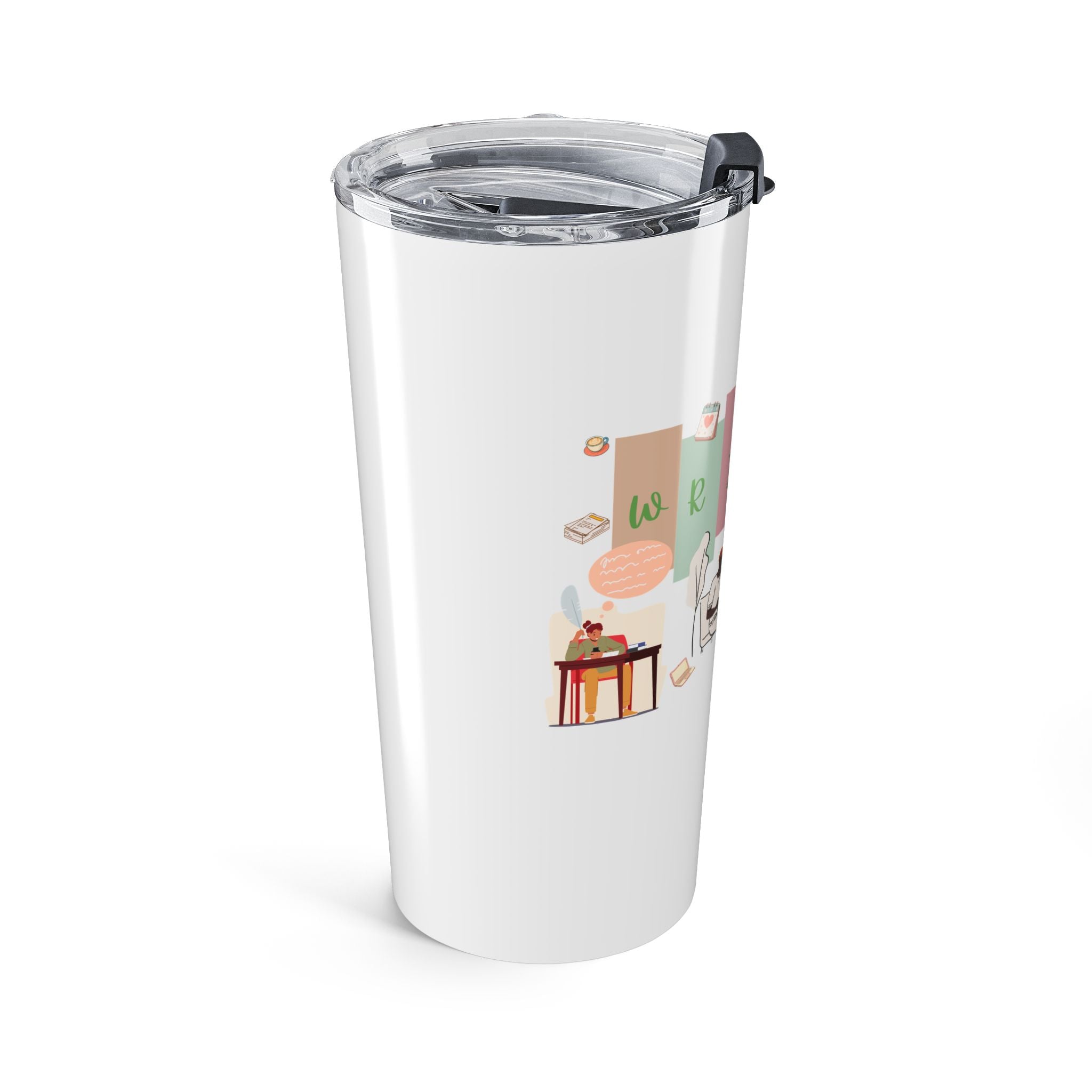 20oz Coffee Tumbler — Cute Study & Work Desk Illustration