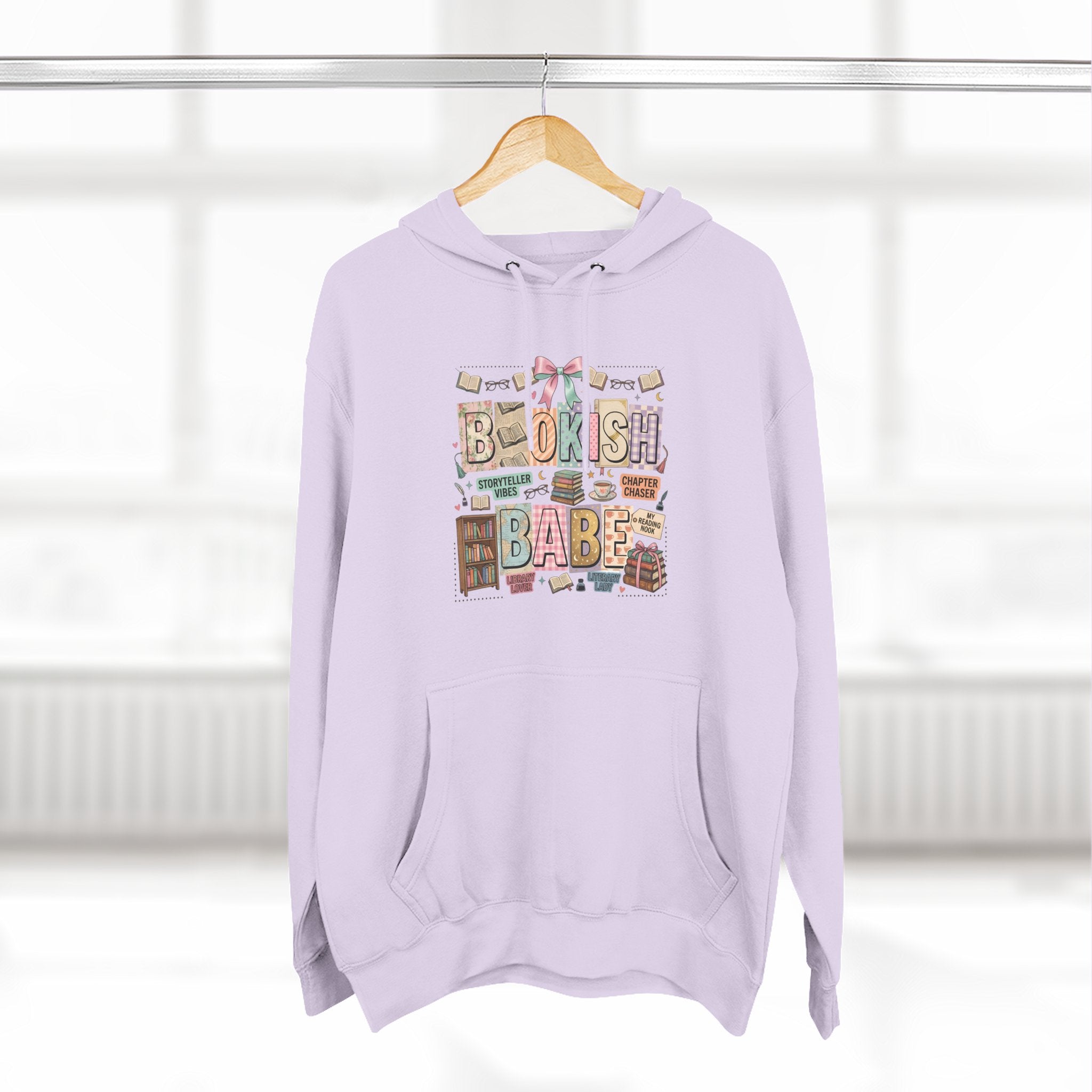 Bookish Babe Hoodie — Bohemian Vintage Collage Graphic Fleece Pullover
