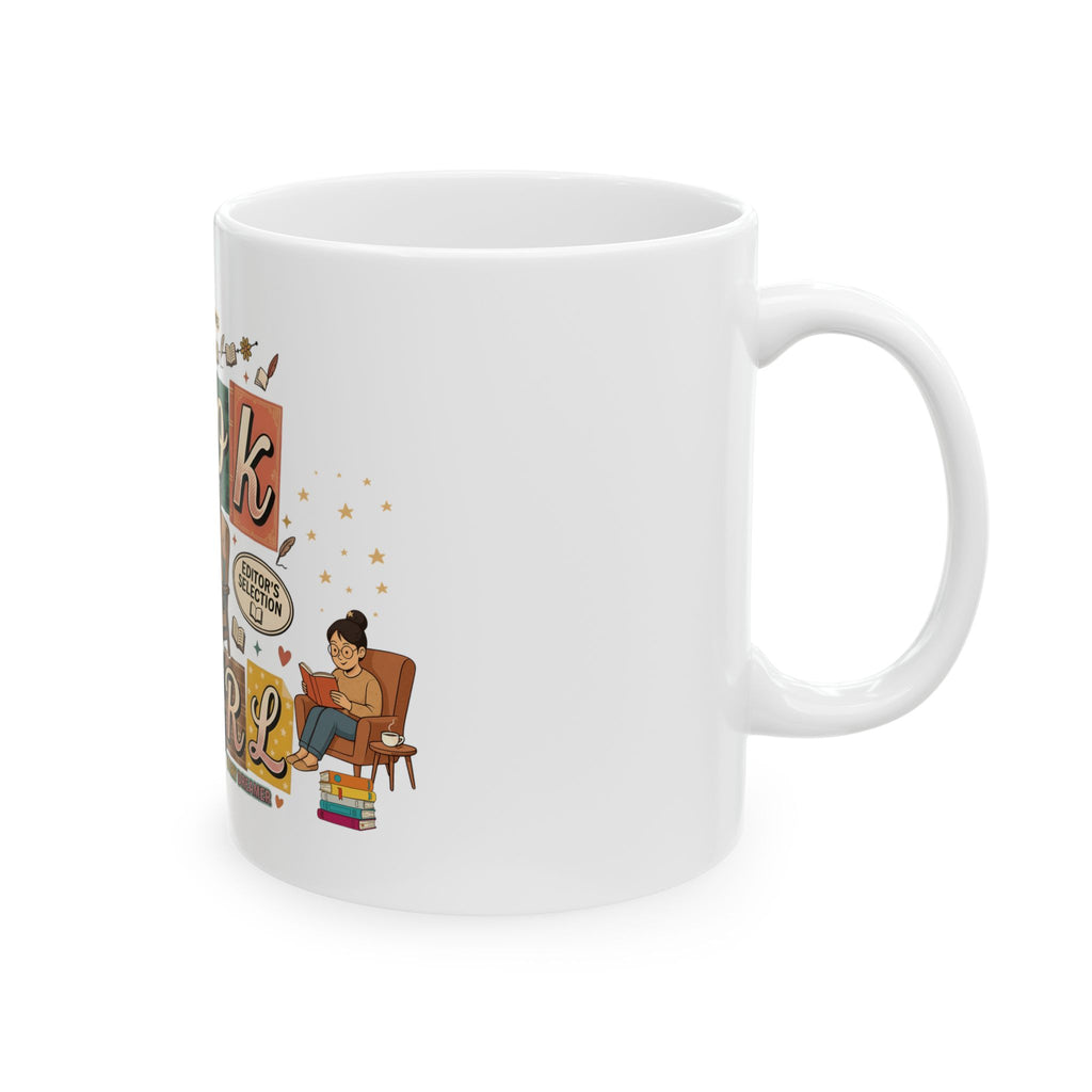 Book Girl Ceramic Mug – Cozy Reading Coffee Cup (11oz, 15oz)