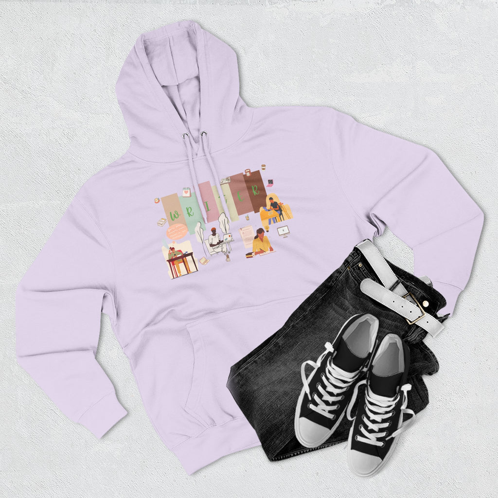 Writer Hoodie — Cozy Typewriter & Notebook Literary Sweatshirt