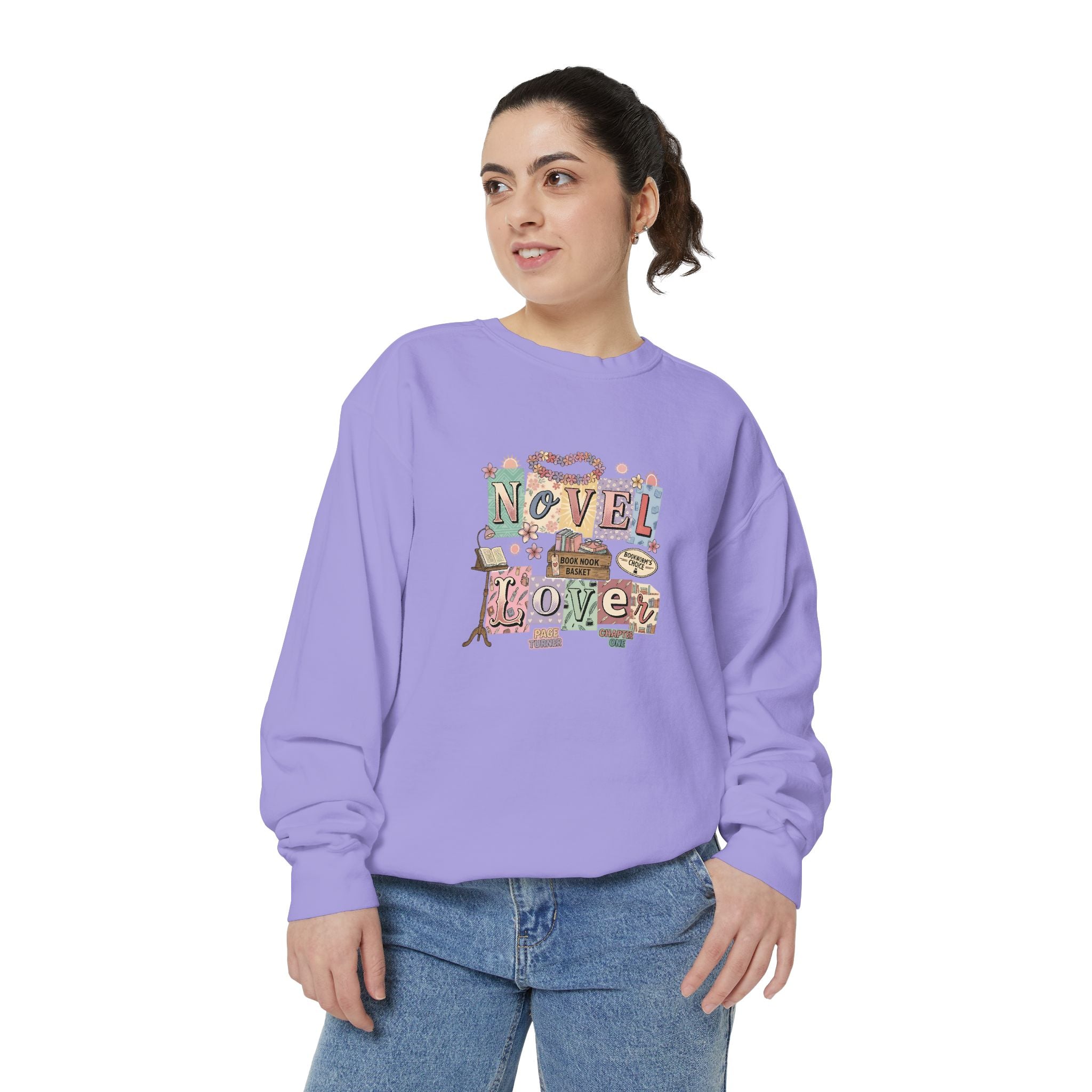 Novel Lover Sweatshirt — Cozy Bookish Graphic Pullover