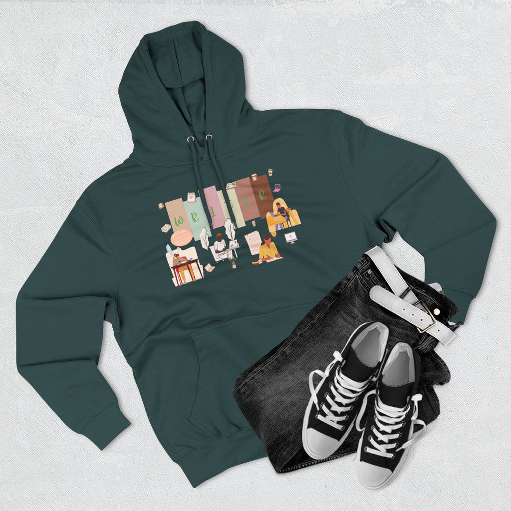 Writer Hoodie — Cozy Typewriter & Notebook Literary Sweatshirt