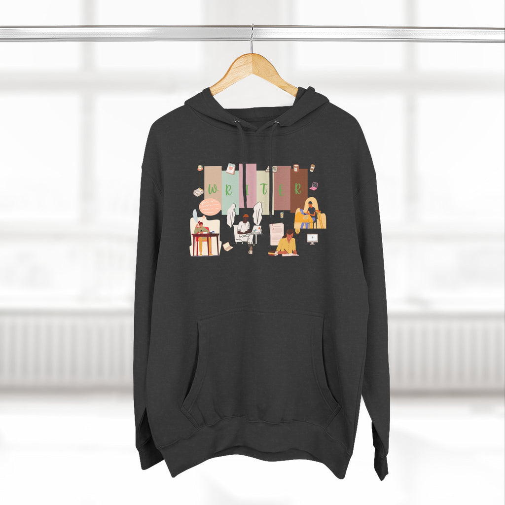 Writer Hoodie — Cozy Typewriter & Notebook Literary Sweatshirt