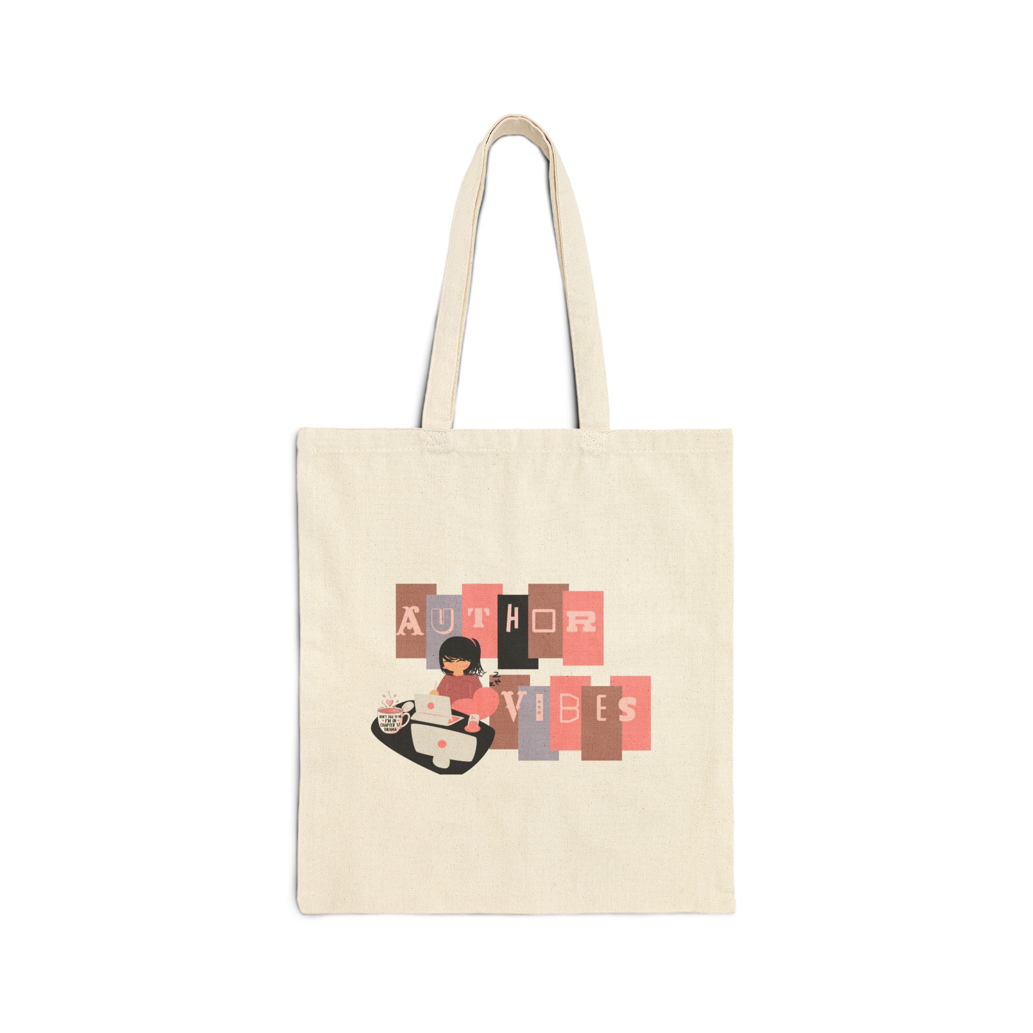 Tote Bag — "Author Vibes" Retro Writer Canvas Tote