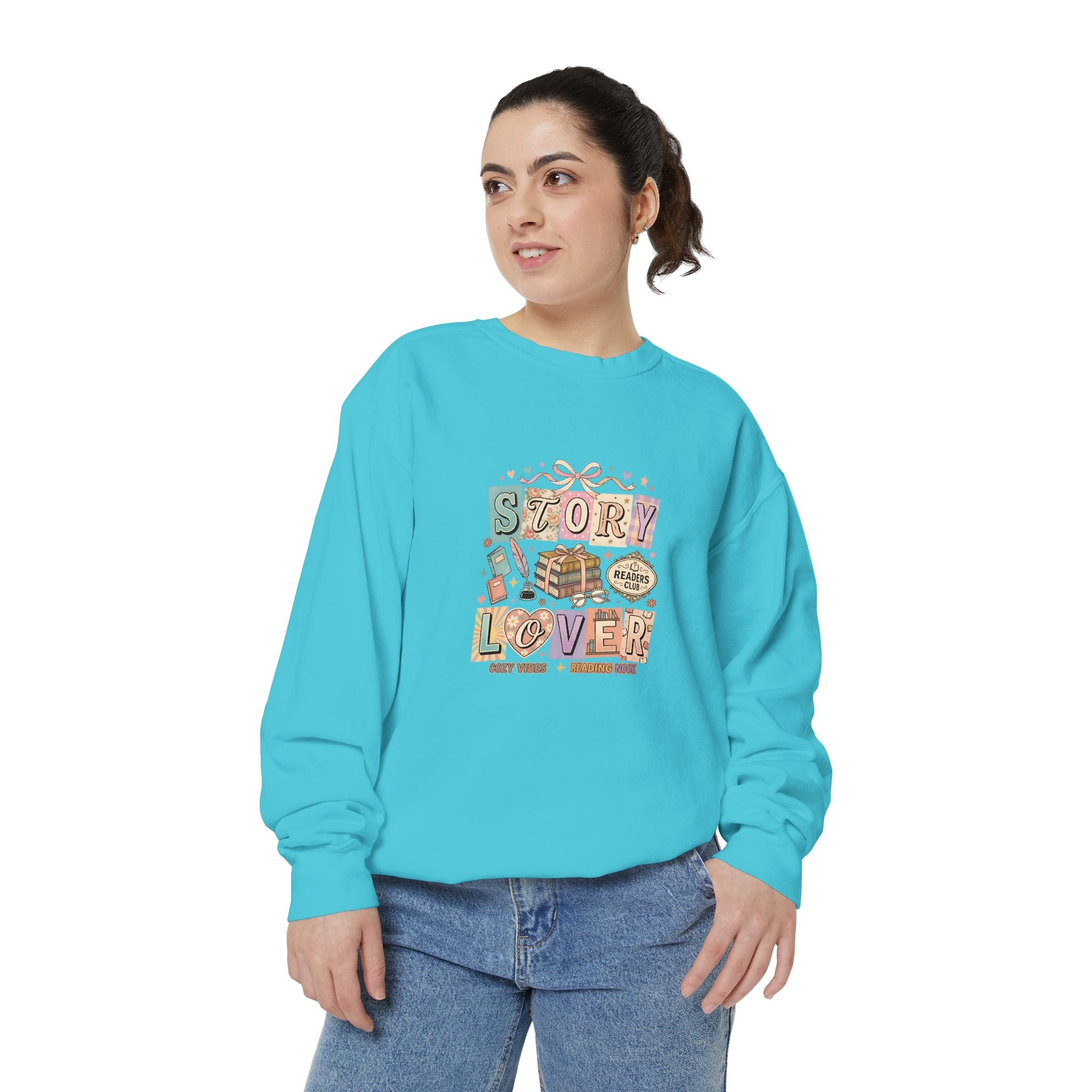 Story Lover Sweatshirt — Vintage Bookish Graphic Pullover for Readers