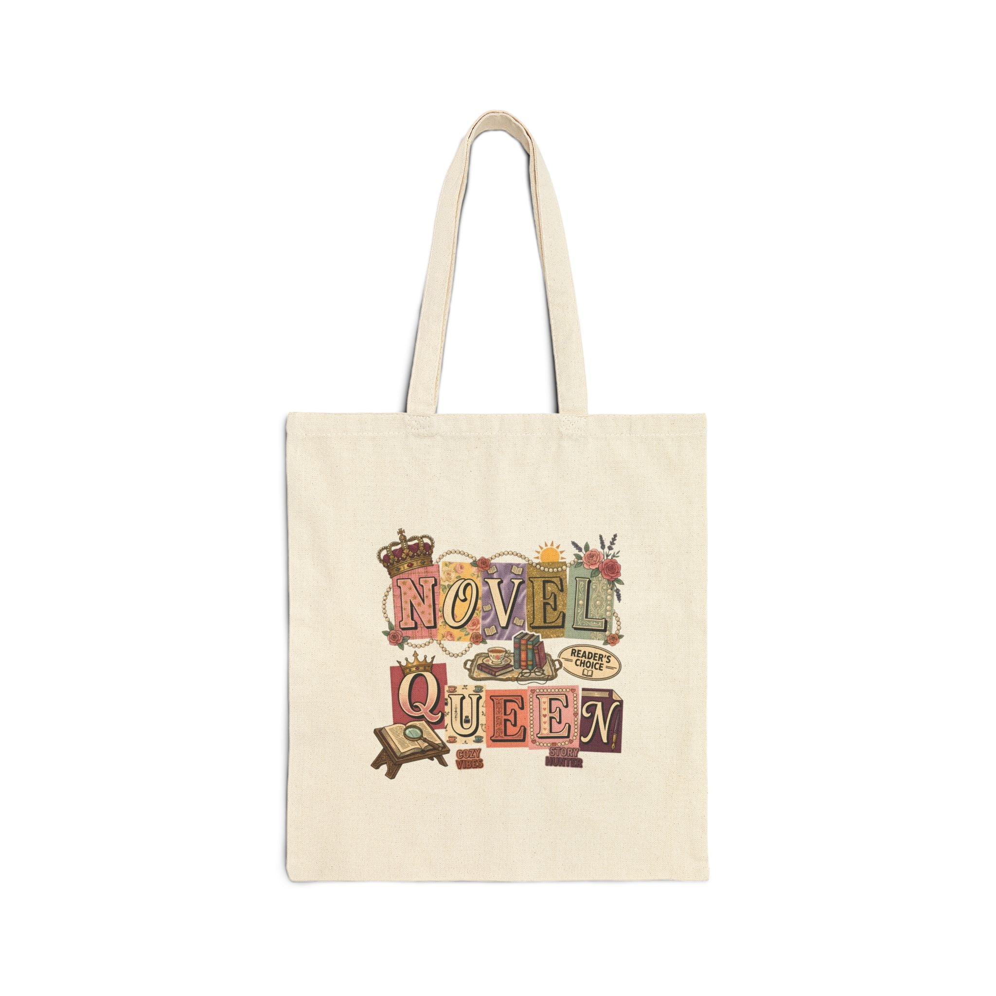Novel Queen Cotton Canvas Tote Bag - Literary Gift for Book Lovers