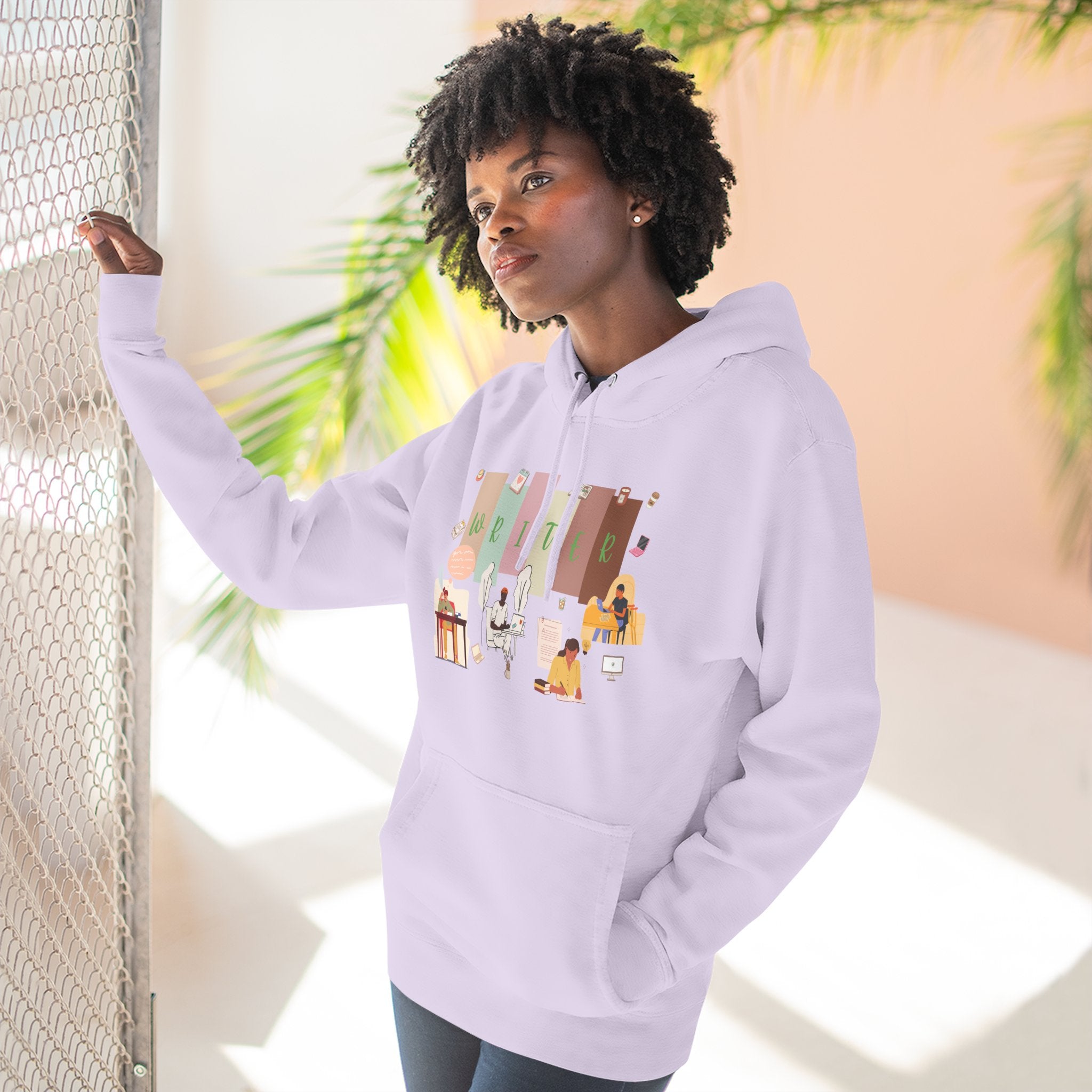 Writer Hoodie — Cozy Typewriter & Notebook Literary Sweatshirt