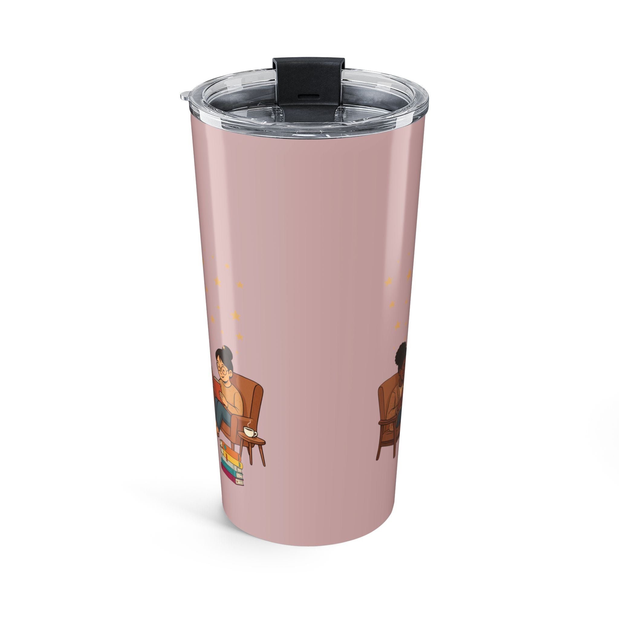 Book Girl 20oz Tumbler - Pink Cozy Reading Travel Mug