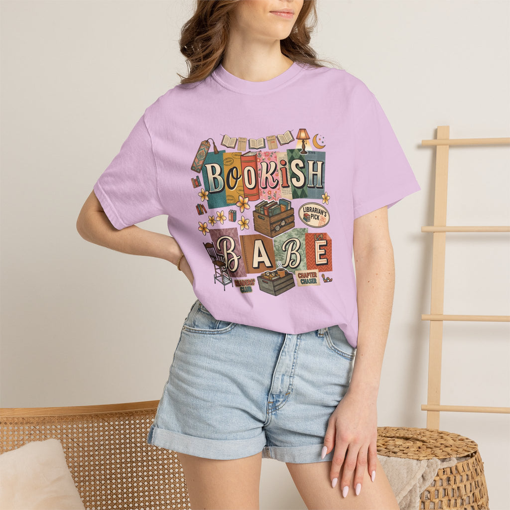 Bookish Babe T-Shirt — Cute Vintage Reading Graphic Tee for Book Lovers
