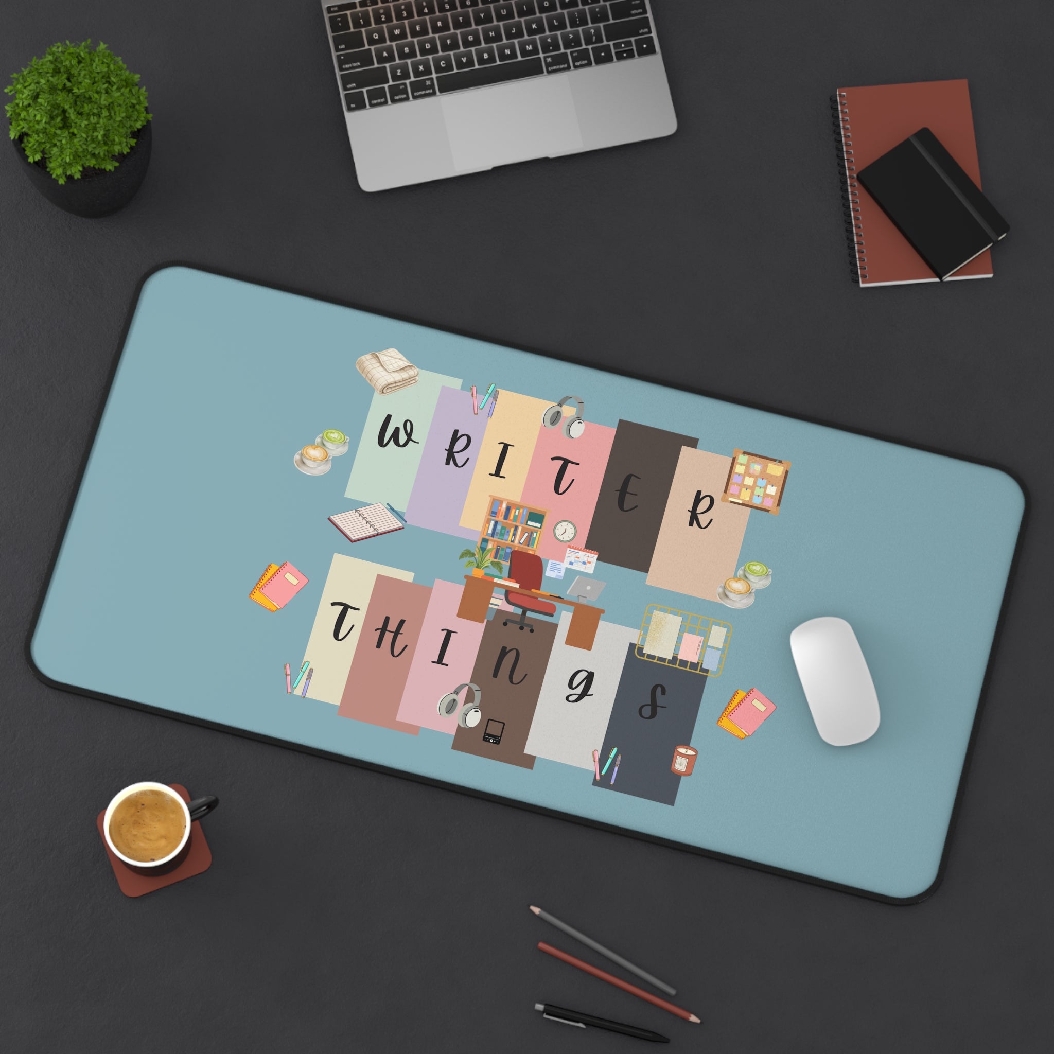 Writer Things Desk Mat — Cozy Pastel Writing Desk Mousepad