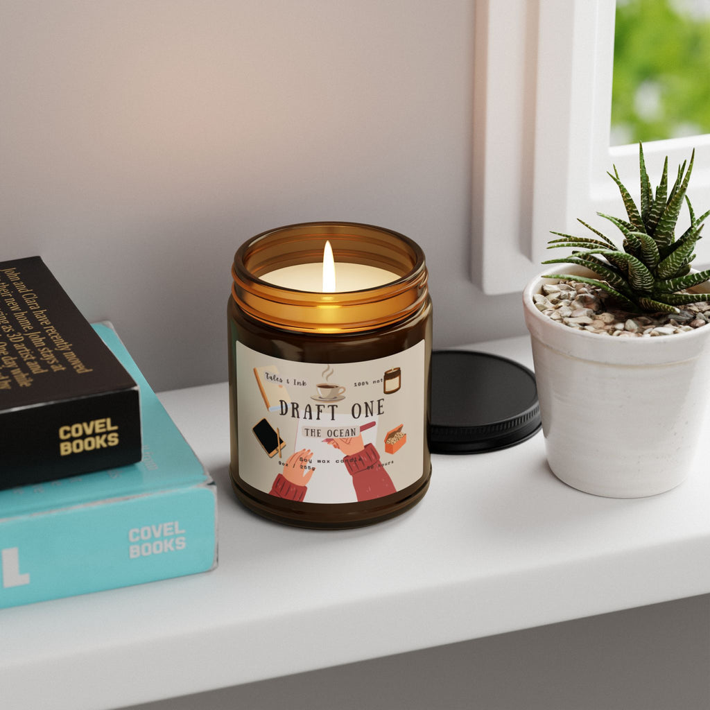 Soy Candle — "Draft One" Ocean Scent Amber Jar (Multi-Size)