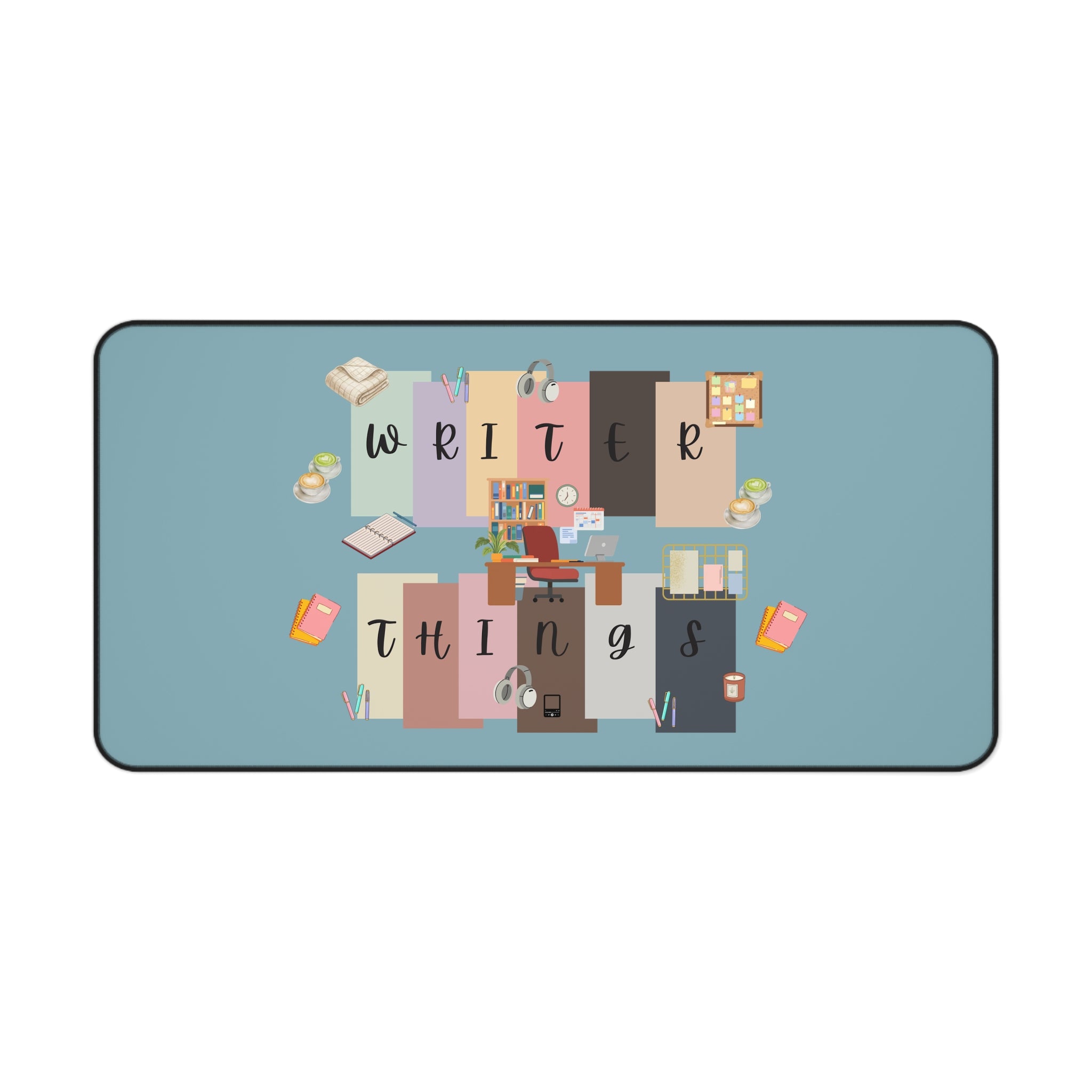 Writer Things Desk Mat — Cozy Pastel Writing Desk Mousepad