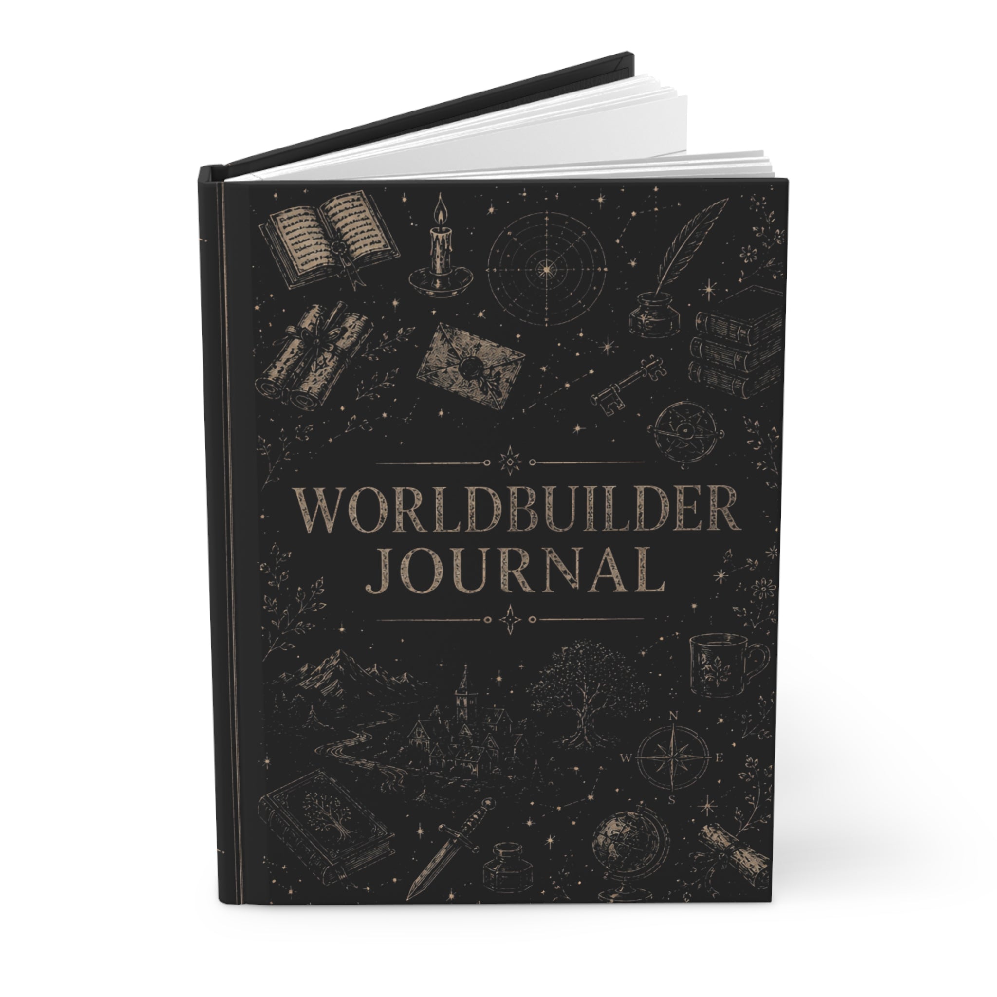 Worldbuilding Notes Hardcover Journal — Fantasy Map & Story Planner