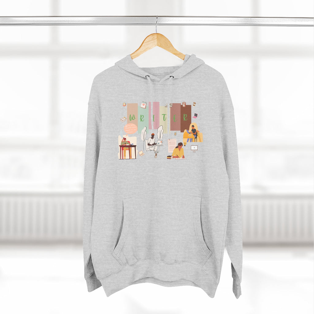Writer Hoodie — Cozy Typewriter & Notebook Literary Sweatshirt