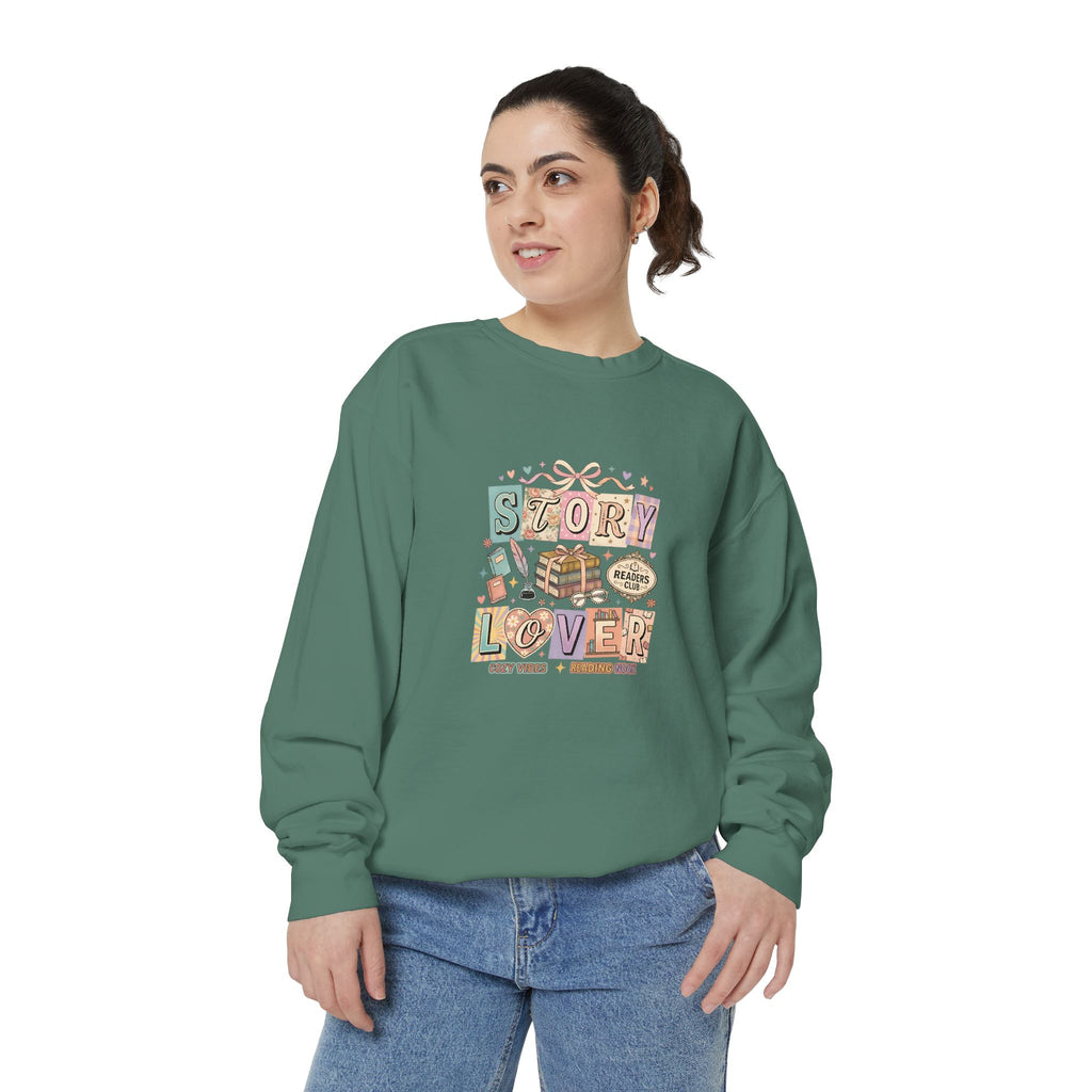 Story Lover Sweatshirt — Vintage Bookish Graphic Pullover for Readers