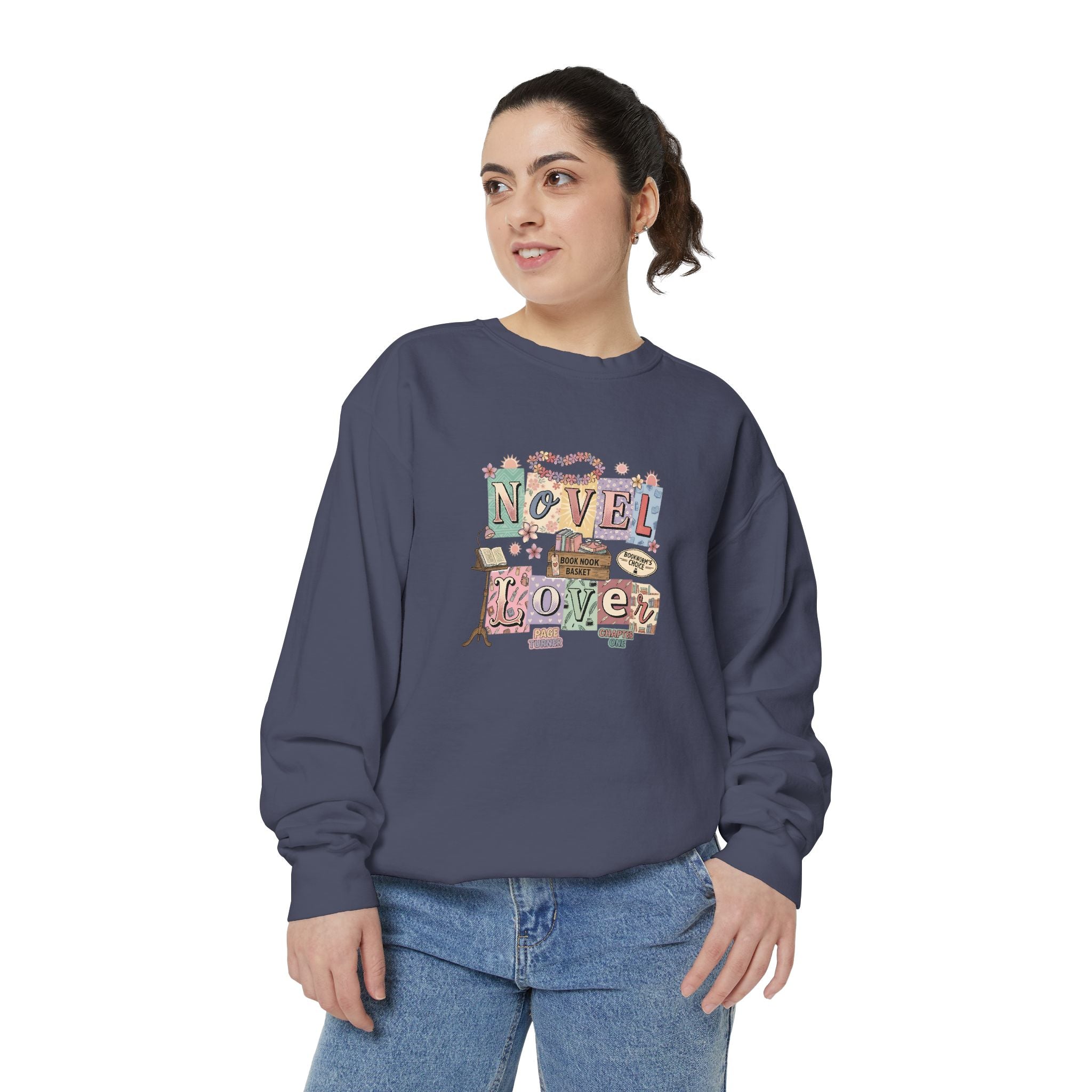 Novel Lover Sweatshirt — Cozy Bookish Graphic Pullover