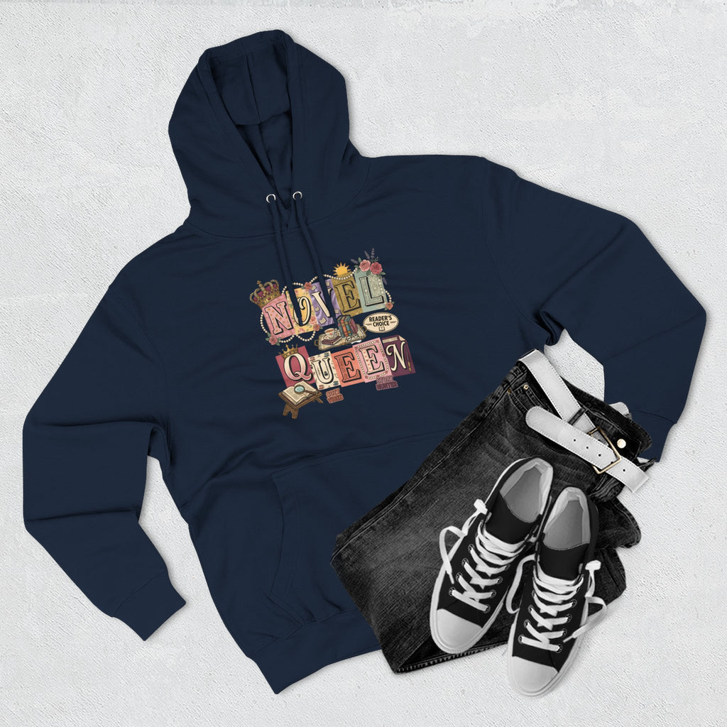Novel Queen Hoodie — Vintage Book Lover Graphic Pullover