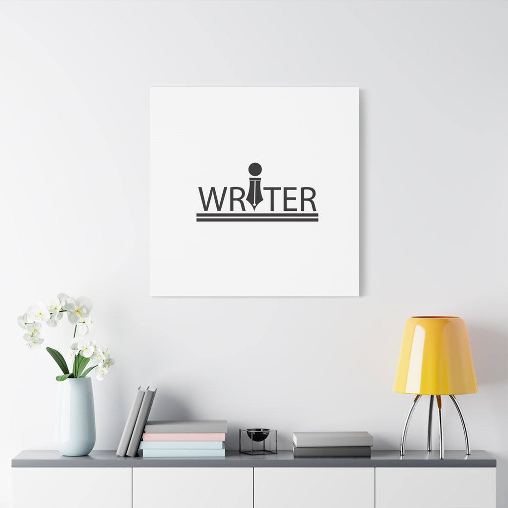 Writer Pen Logo Matte Canvas Wall Art — Stretched 1.25"