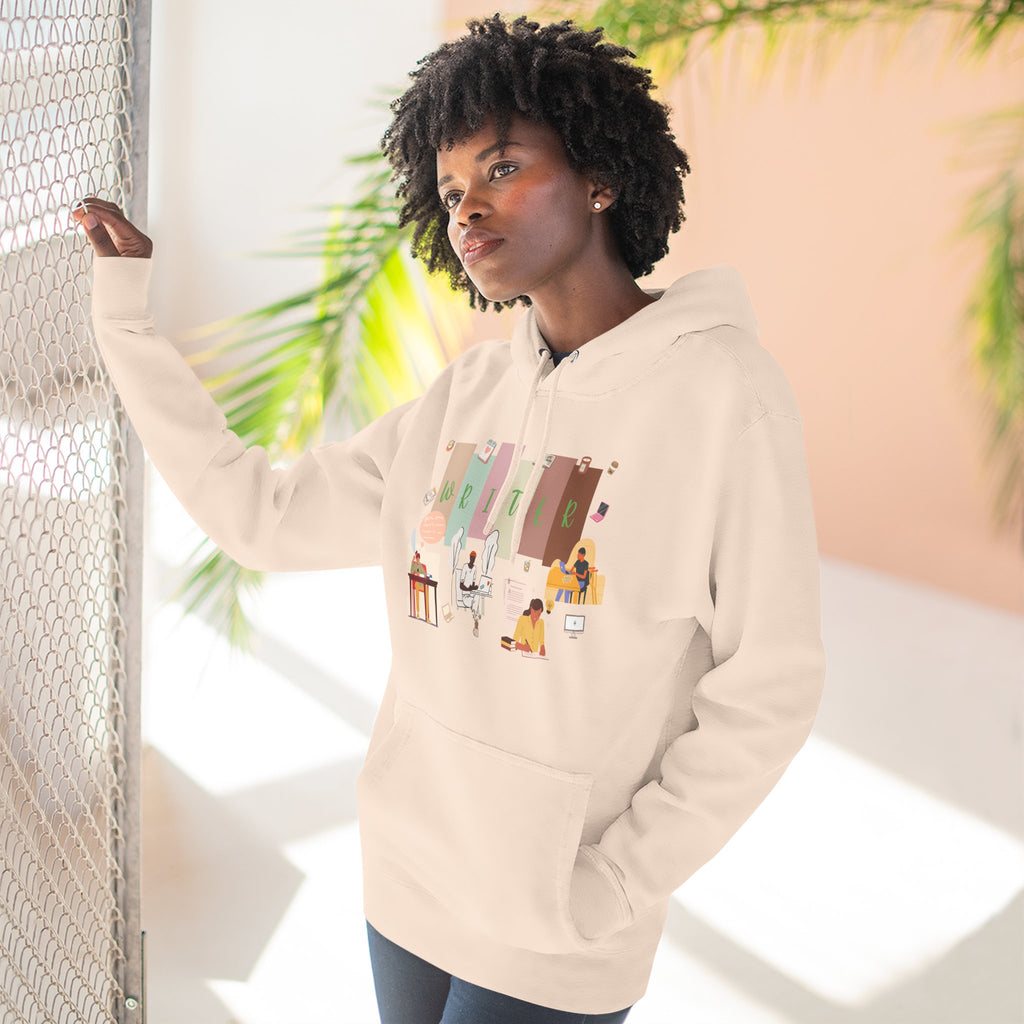 Writer Hoodie — Cozy Typewriter & Notebook Literary Sweatshirt